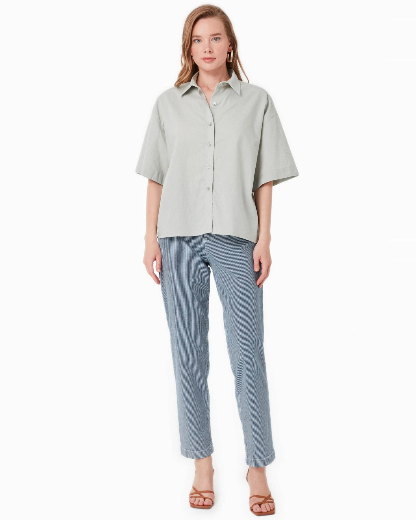 ORGANICATION Damen vegan Bluse Grünes Moos – Ansicht 2