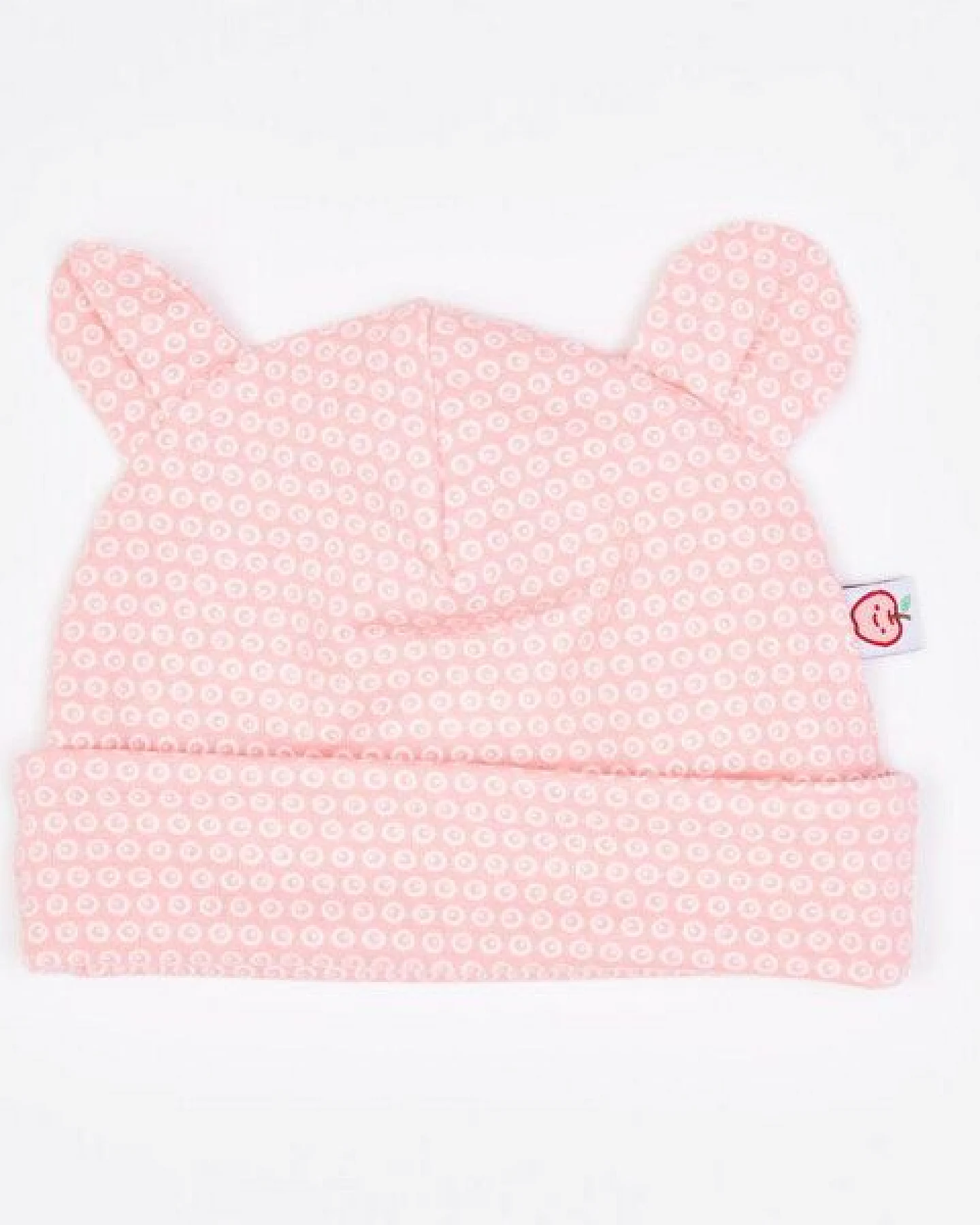Cheeky Apple Gefüttertes Häubchen mit Bärenohren "Kuller Peach Rose" aus Bio-Baumwolle – Ansicht 3