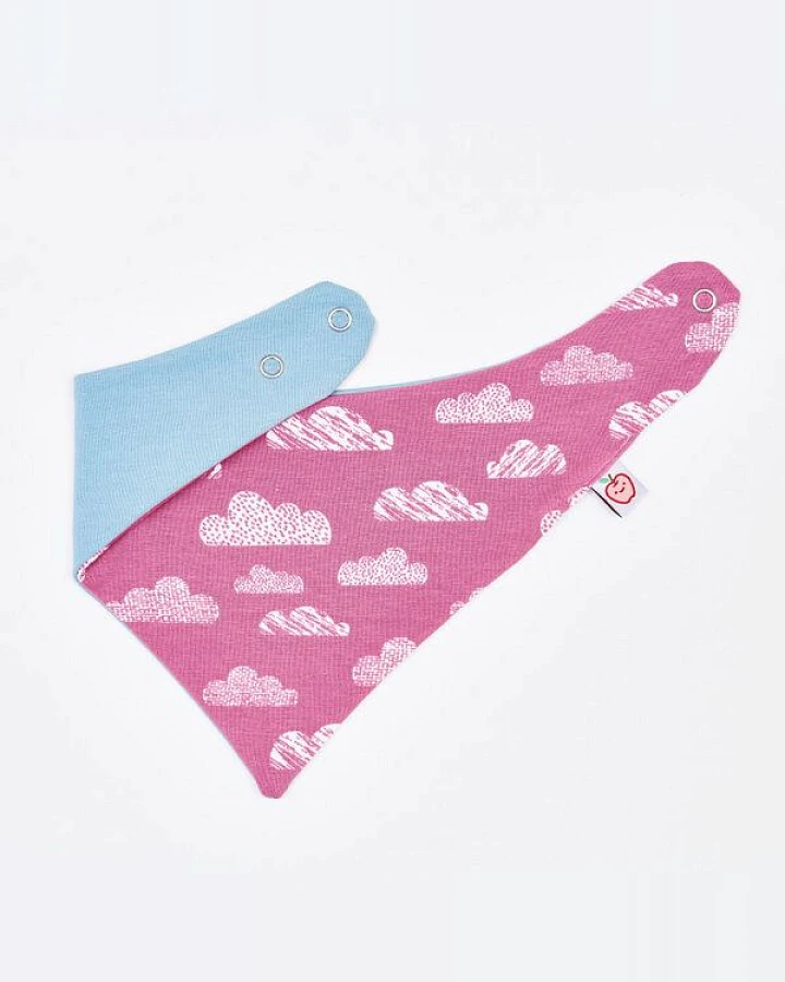Cheeky Apple Wendbares Dreieckstuch "Wolken Vintage Rose" aus Bio-Baumwolle