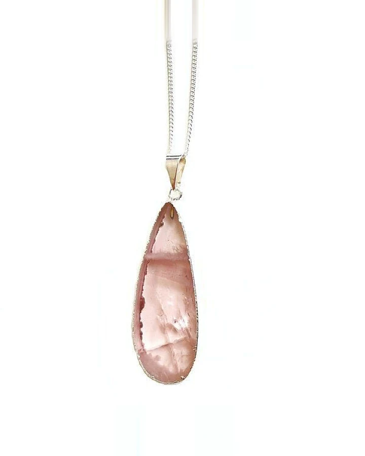 Rosenquarz Tropfen Halskette von Crystal and Sage