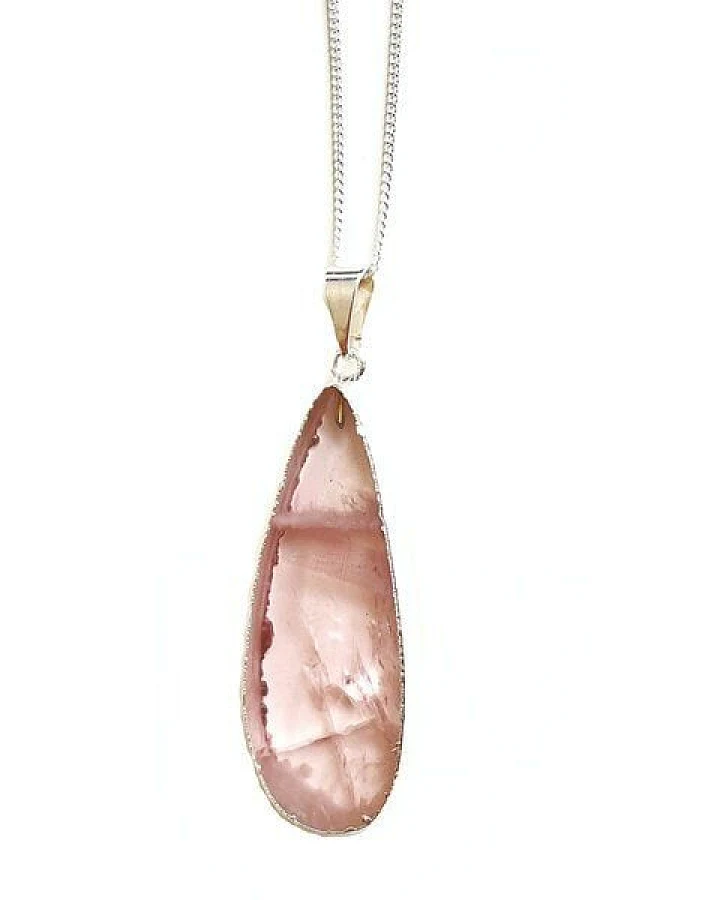 Rosenquarz Tropfen Halskette von Crystal and Sage