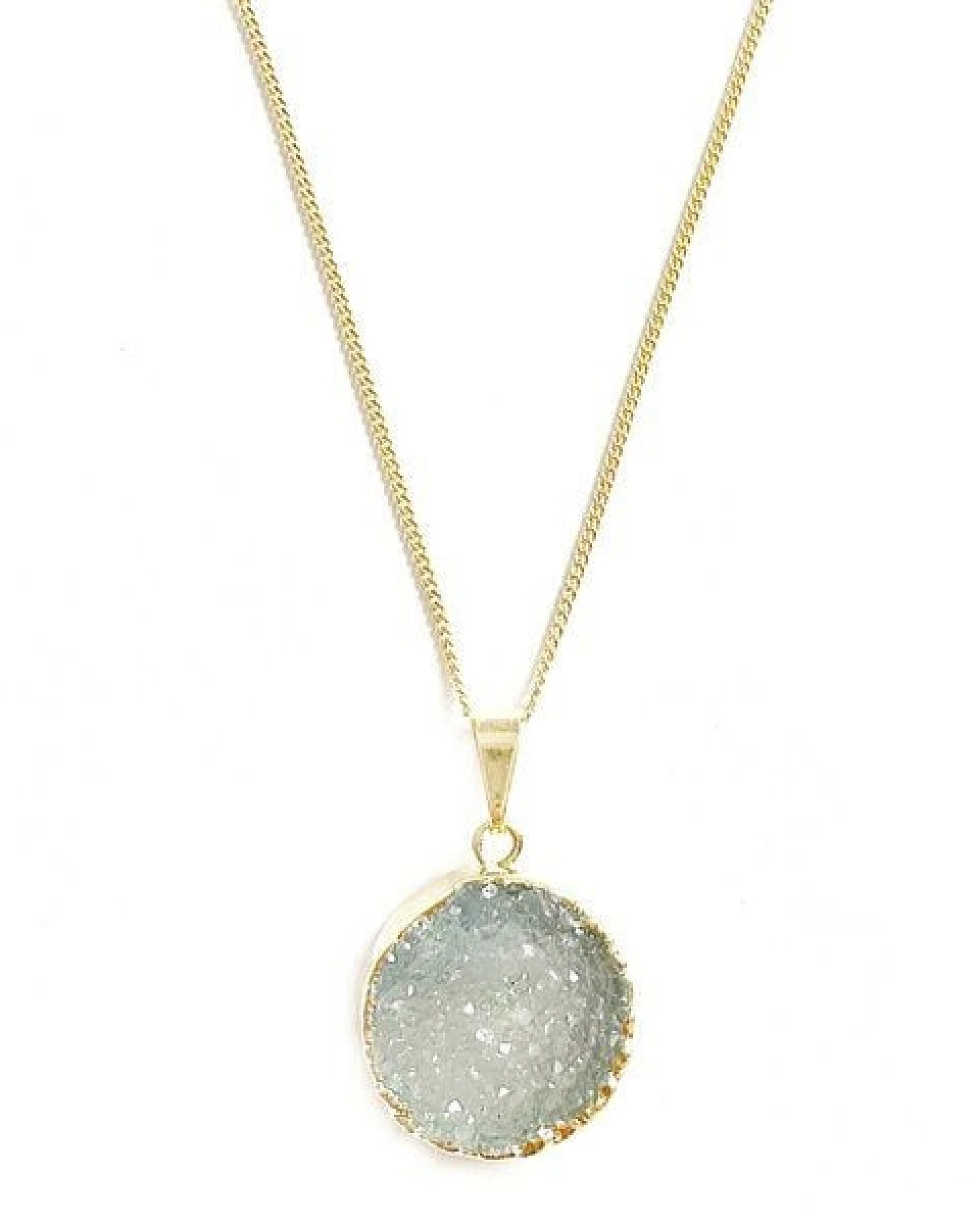 Crystal and Sage Achat Halskette rund, vergoldet oder versilbert – Ansicht 2