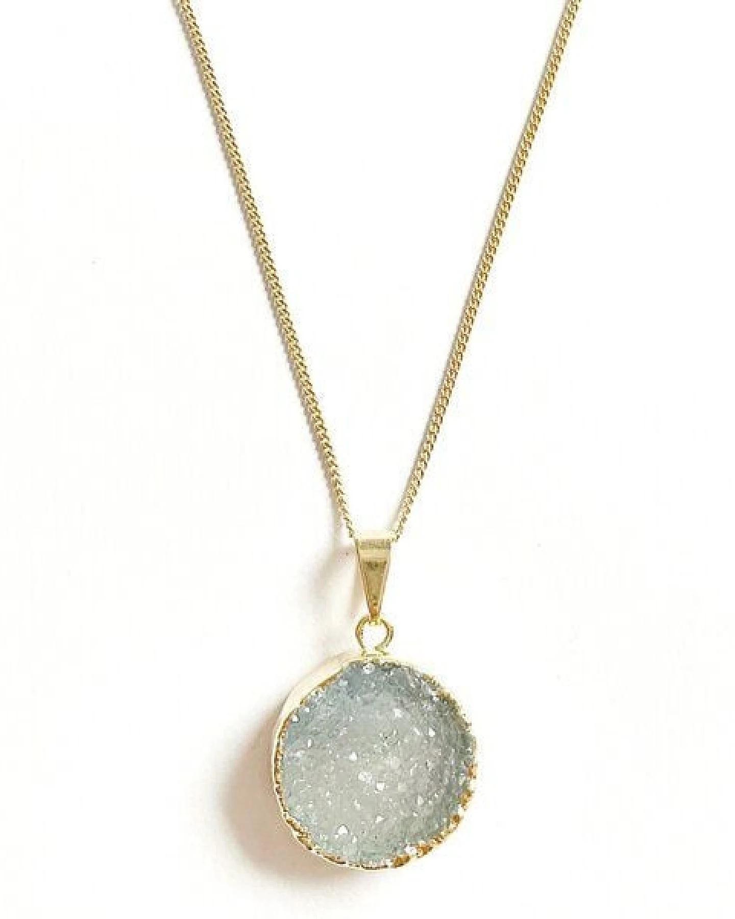 Crystal and Sage Achat Halskette rund, vergoldet oder versilbert – Ansicht 3