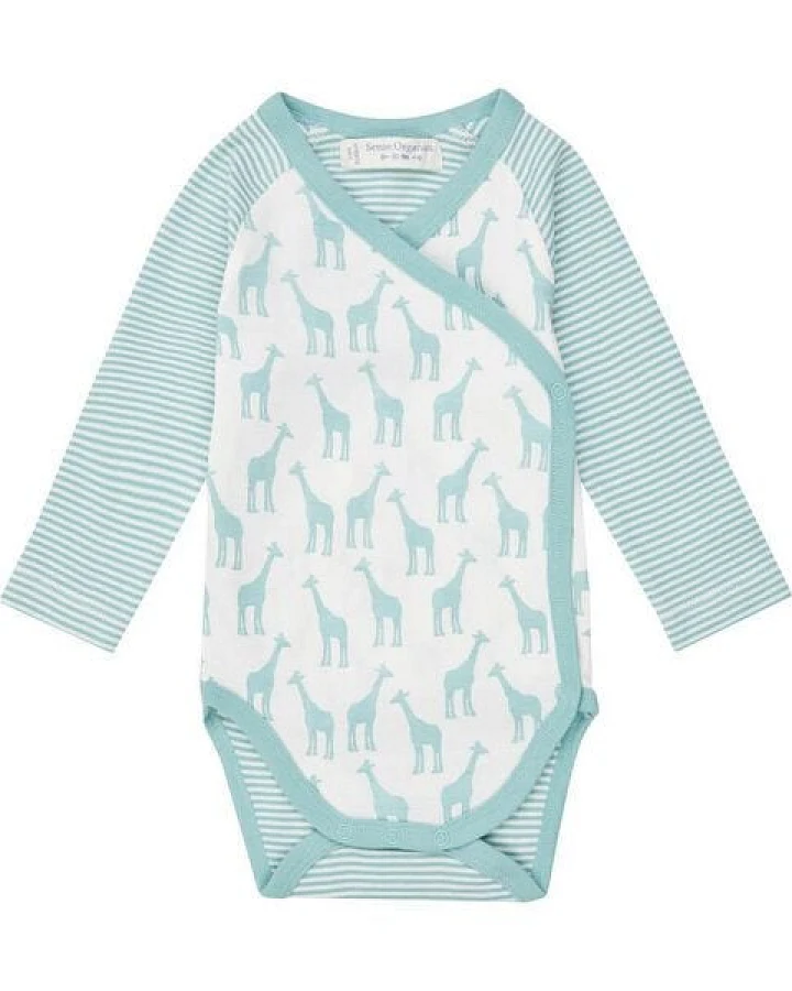 sense-organics Baby Wickelbody Langarm *Giraffe* I GOTS & Fair Trade I Sense Organics