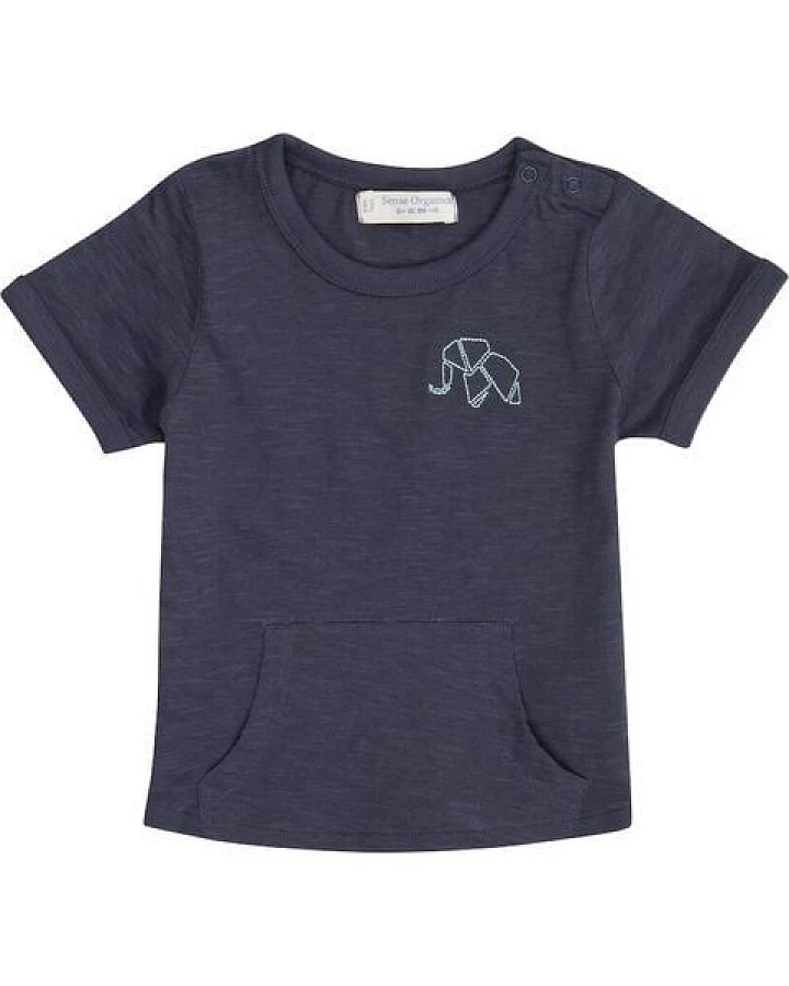 sense-organics Baby Shirt *Elephant* Embroidery GOTS & Fair Trade