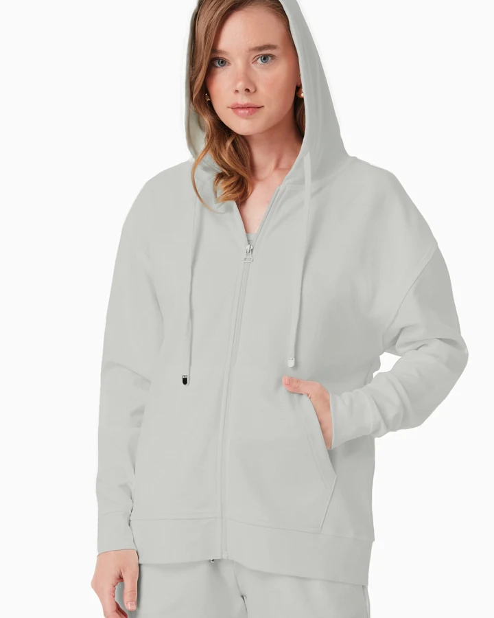 ORGANICATION Damen vegan Jacke Sweat Grün Moos
