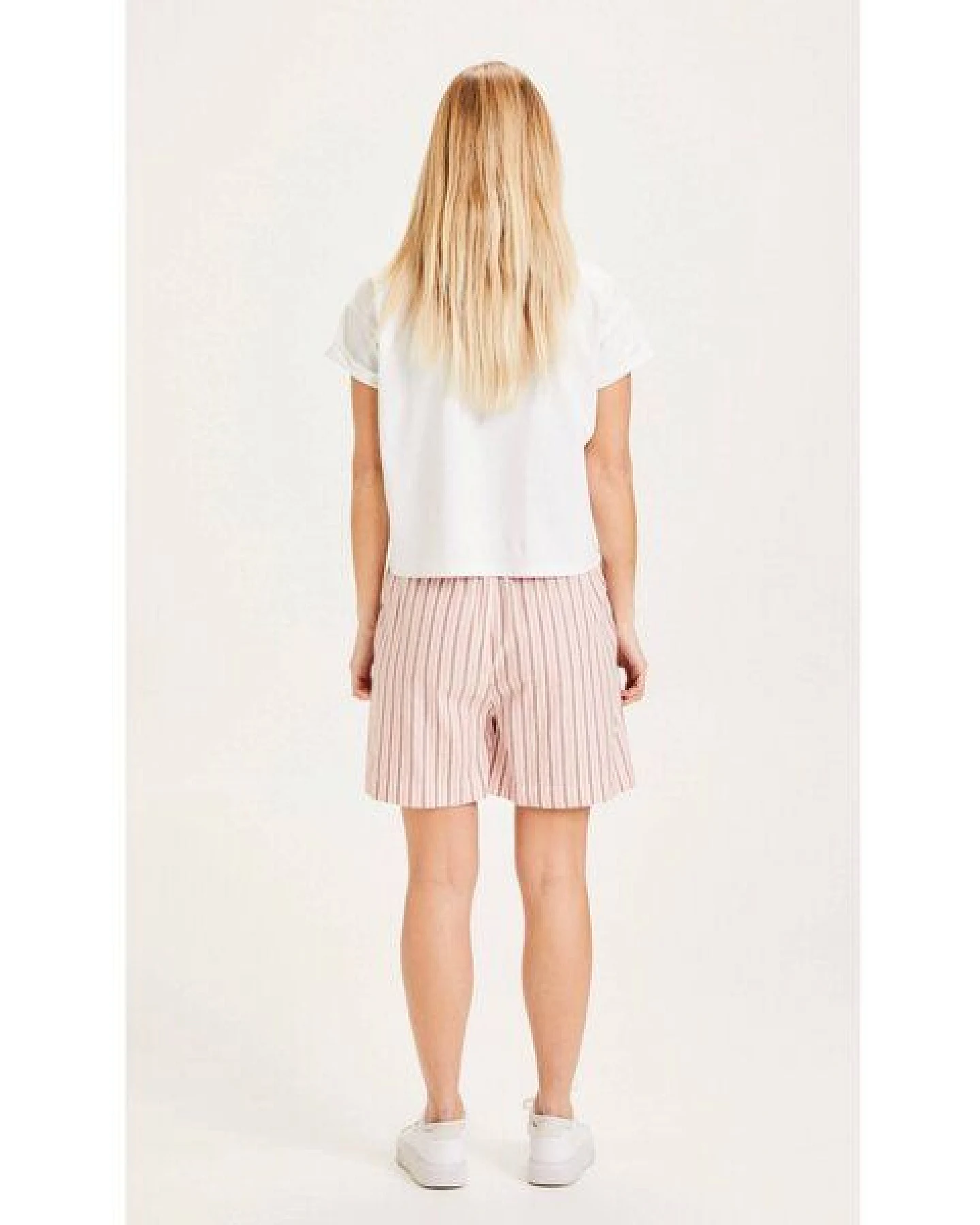 KnowledgeCotton Apparel Gestreifte Paperbag Shorts TULIP mit Tencel – Ansicht 3