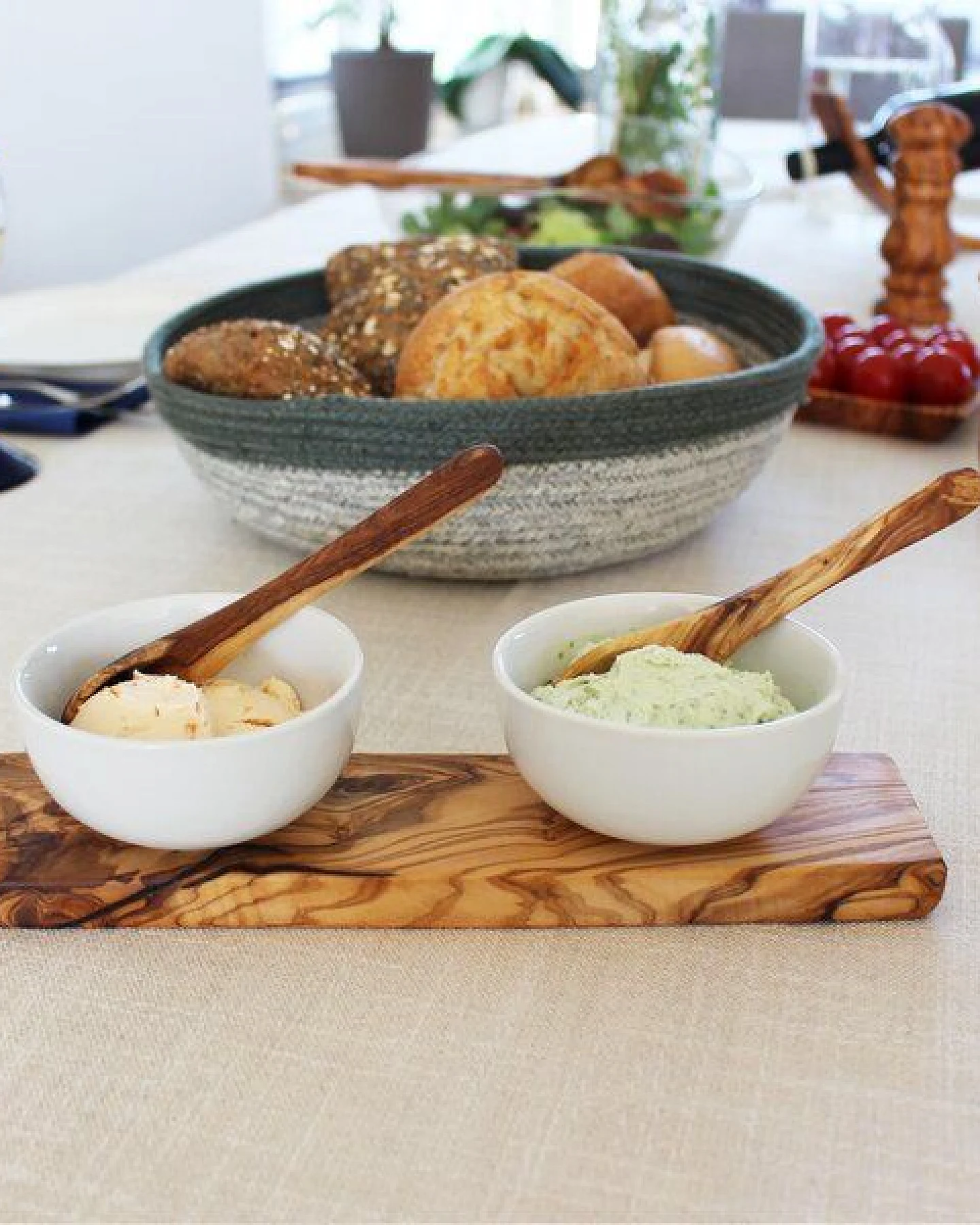 Mitienda Shop Dipschalen Set aus Porzellan & Holz 8,5 cm – Ansicht 3