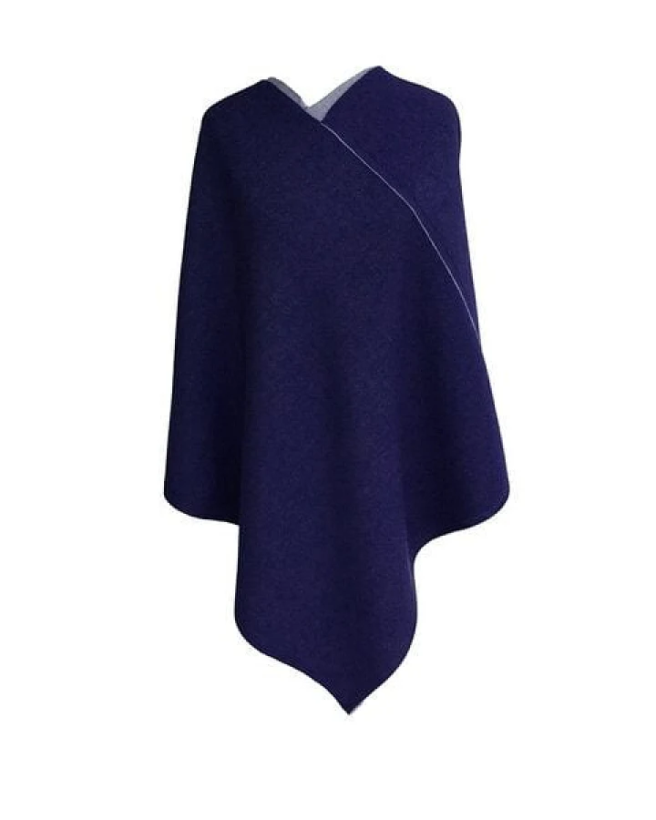 austriandesign.at DreieckPoncho reversibel dick aus extrafeiner Merinowolle