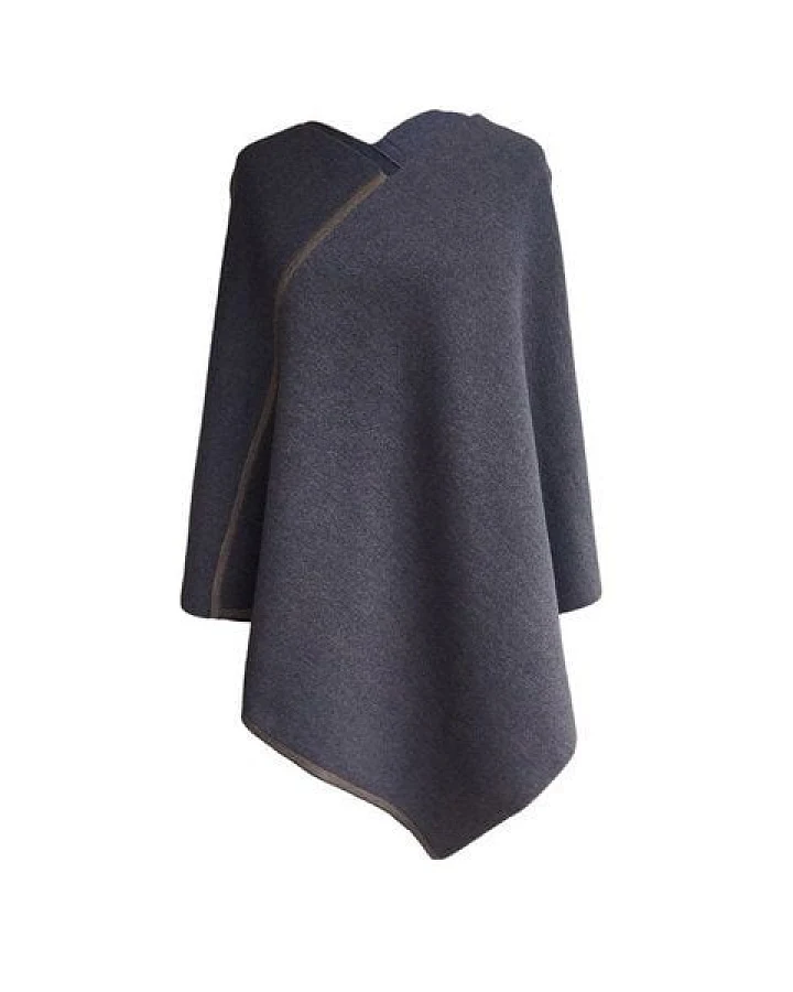 austriandesign.at DreieckPoncho reversibel dünn aus extrafeiner Merinowolle