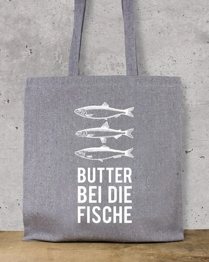 Bow & Hummingbird Baumwoll-Beutel "Butter bei die Fische"