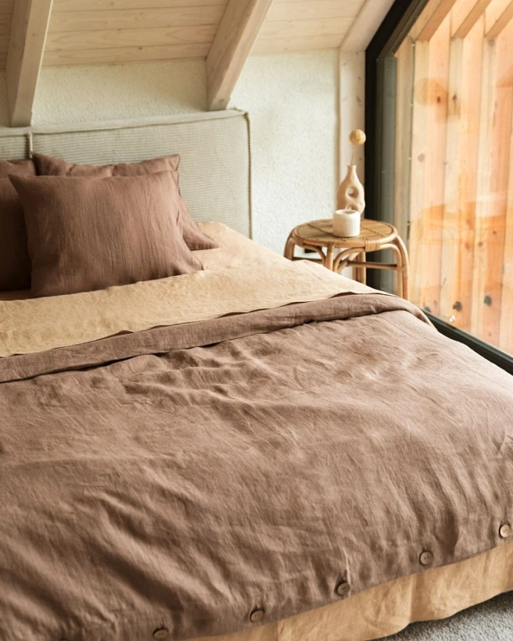 AmourLinen unisex vegan Set Bettwäsche Rosy Brown