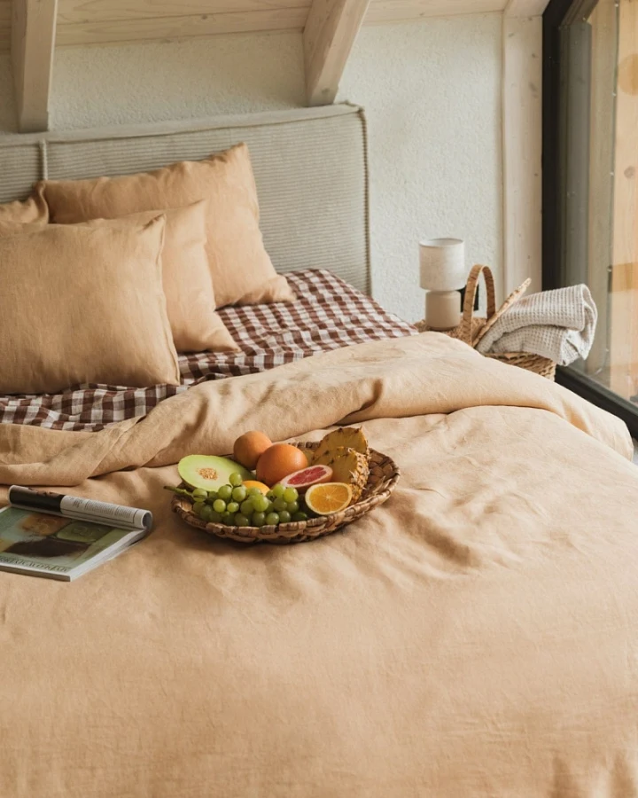 AmourLinen unisex vegan Set Bettwäsche Senf
