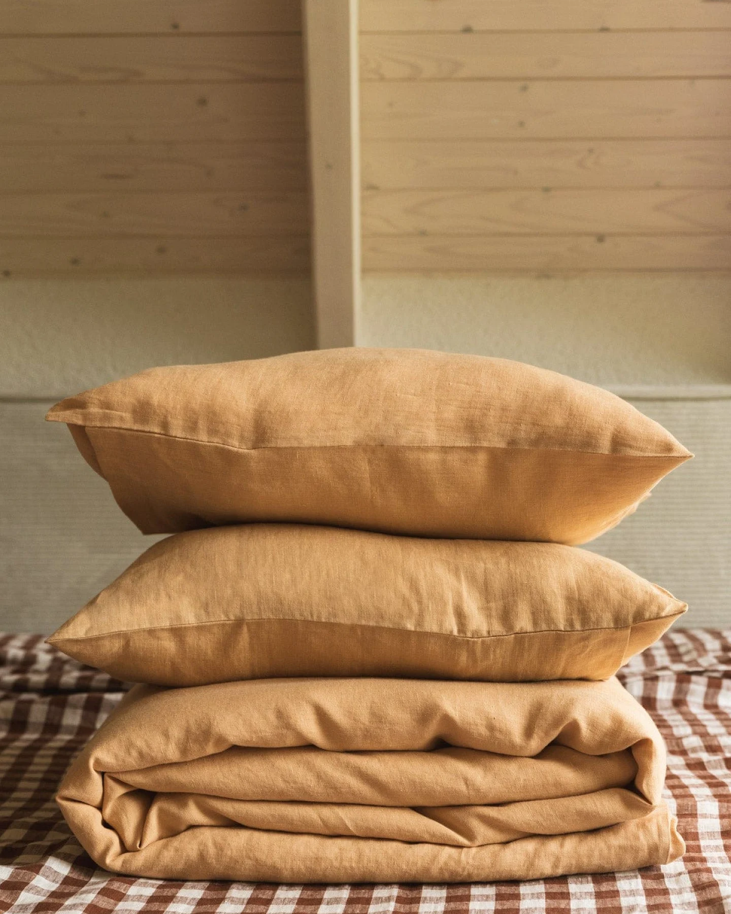 AmourLinen unisex vegan Set Bettwäsche Senf – Ansicht 2