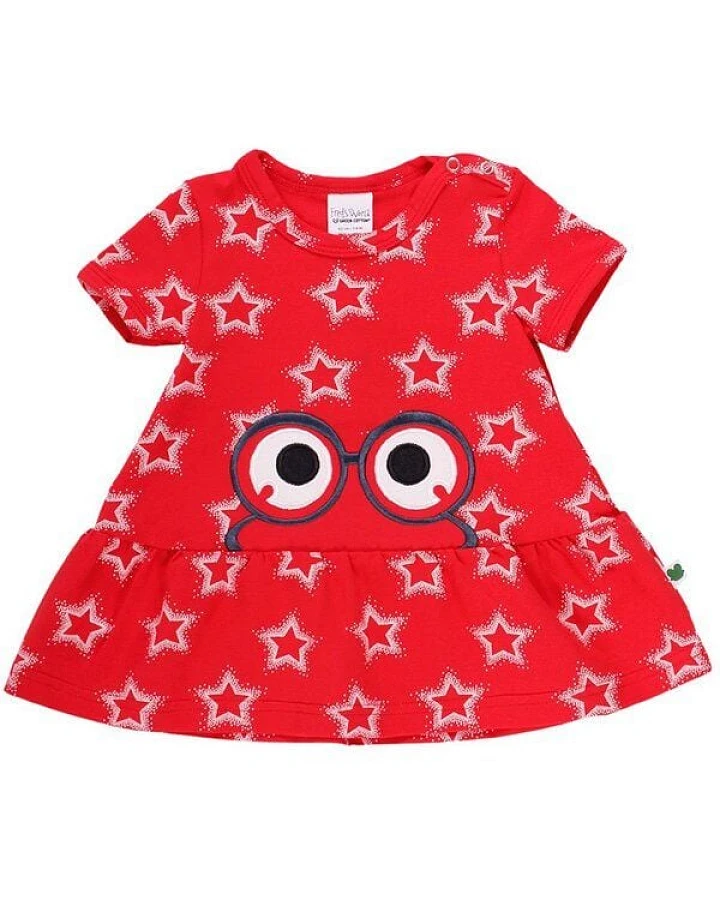 Fred's World by Green Cotton "Green Cotton" Kleid rot mit Sternen