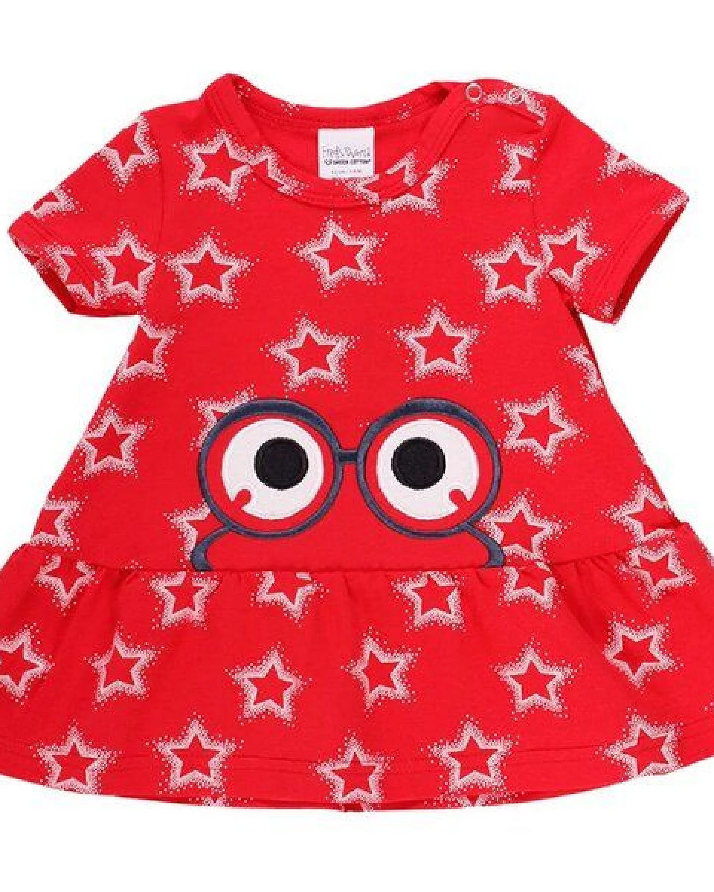 Fred's World by Green Cotton "Green Cotton" Kleid rot mit Sternen – Ansicht 2