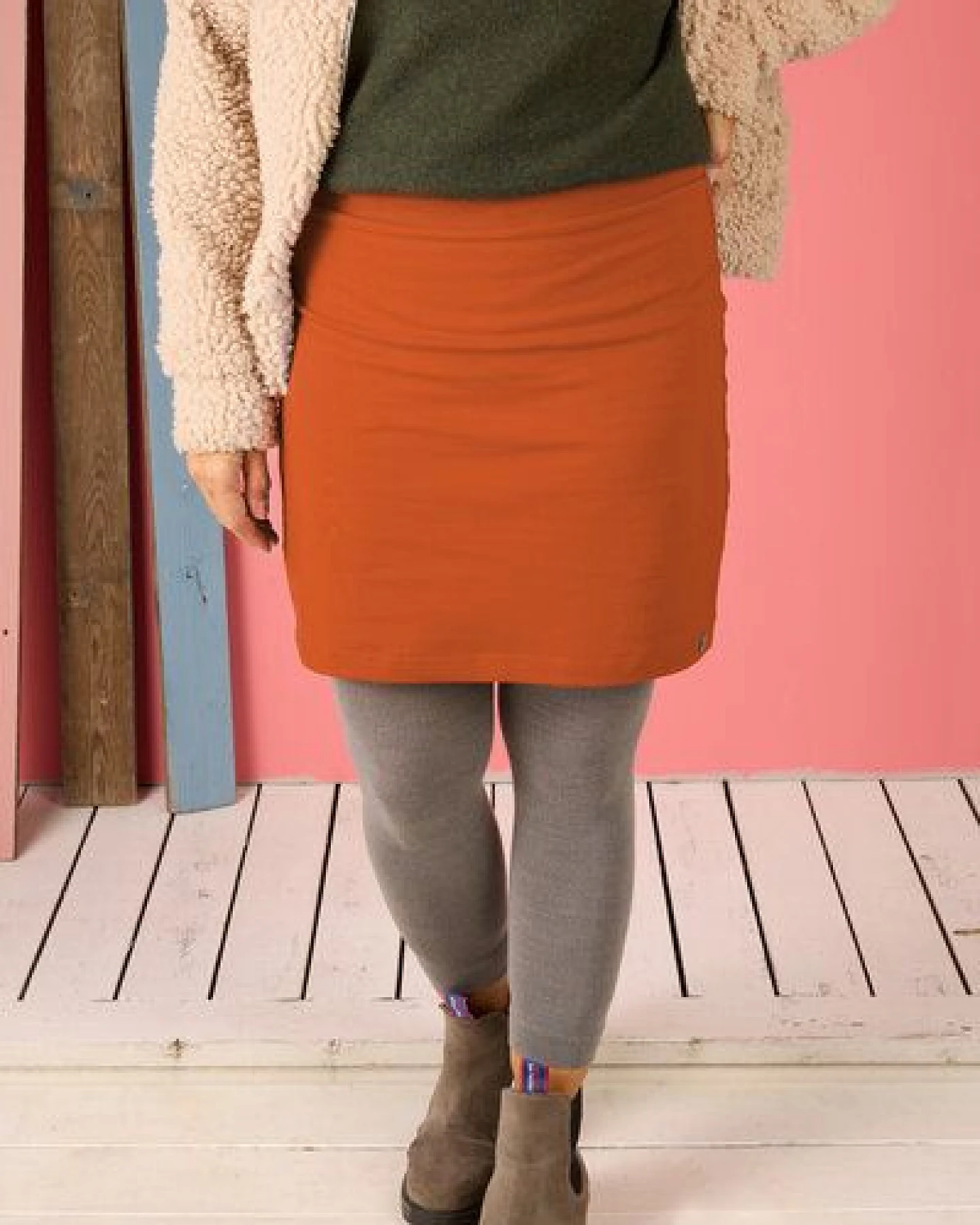 La Gitana Rock „Sille“ aus Bio-Baumwolle – Damenrock Sweat elastisch, nachhaltig & fair – Ansicht 4