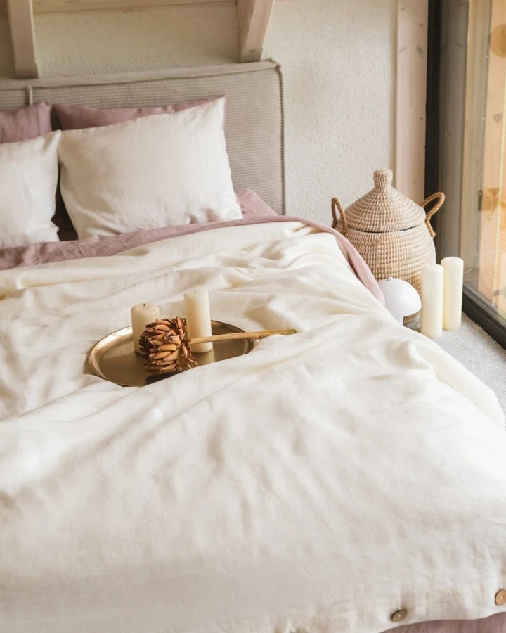 AmourLinen unisex vegan Set Bettwäsche Weiß