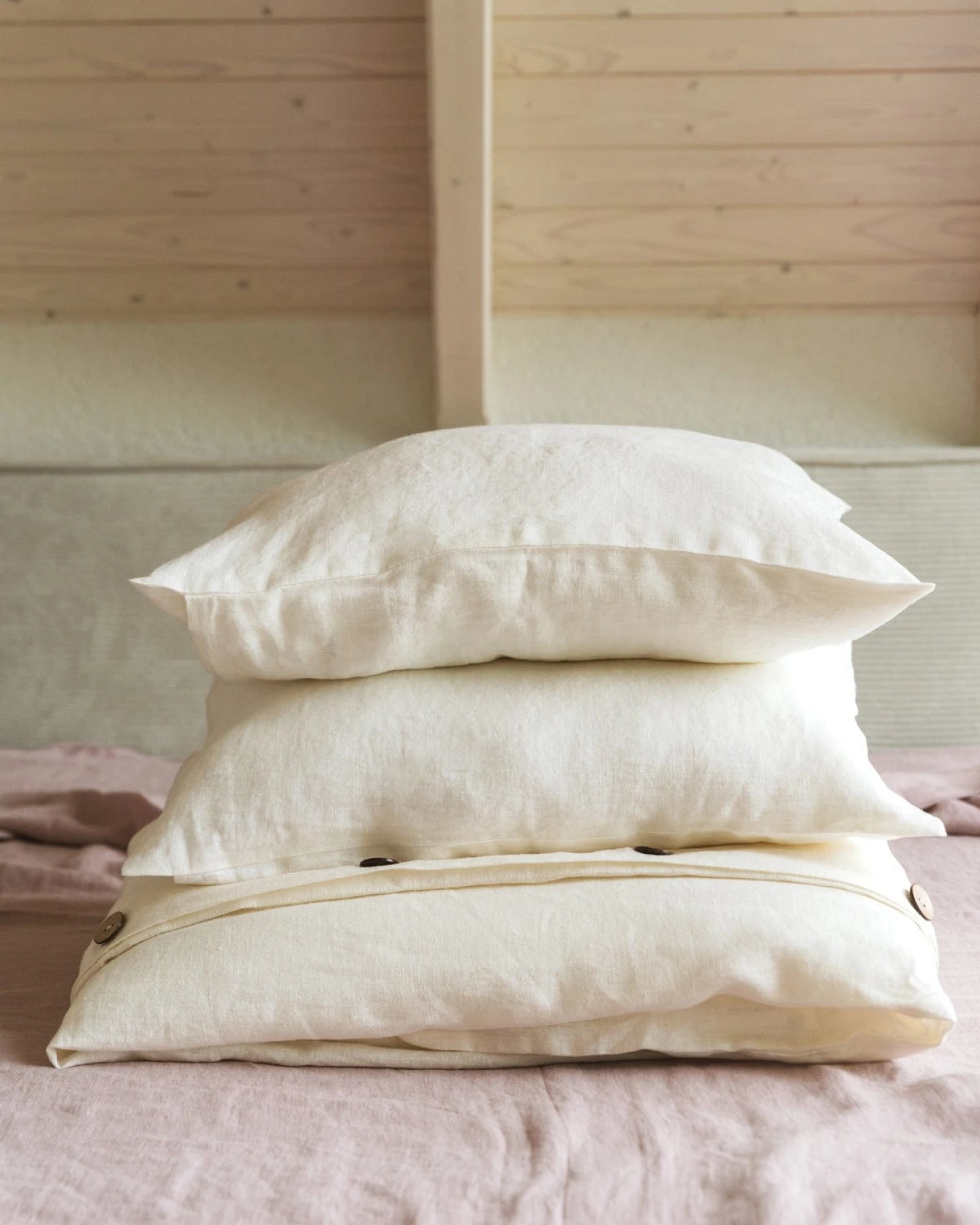 AmourLinen unisex vegan Set Bettwäsche Weiß – Ansicht 2