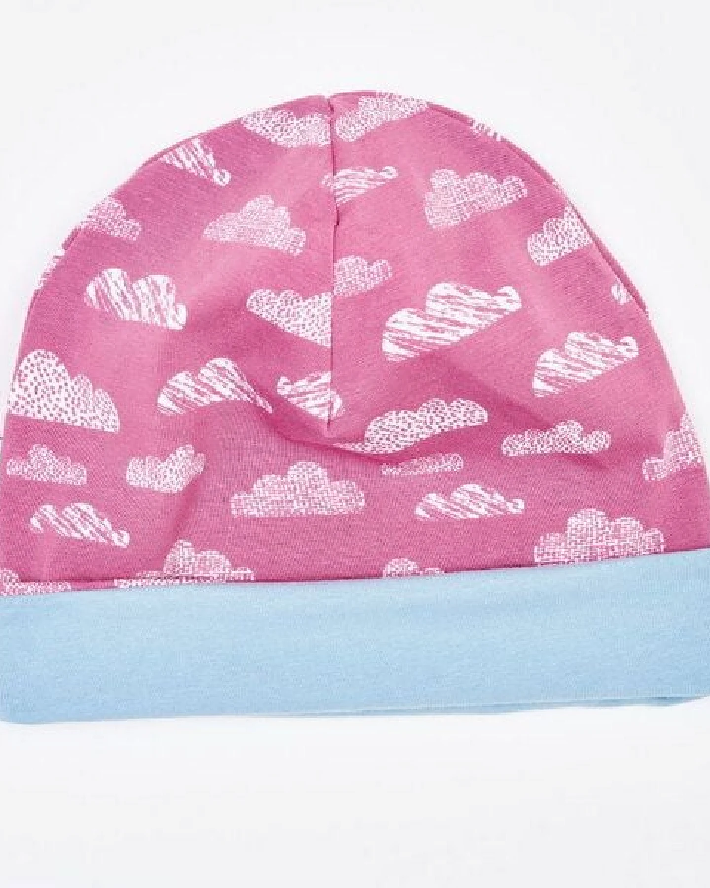 Cheeky Apple Beanie-Haube "Wolken Vintage Rose" aus Bio-Baumwolle – Ansicht 3