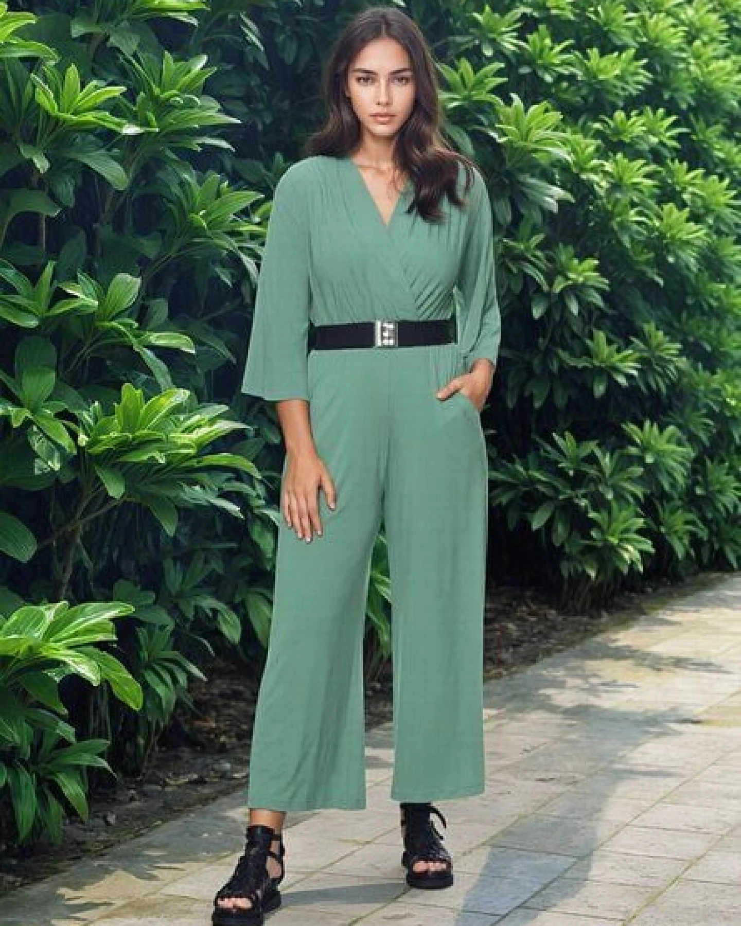 Ingoria MARIKA Jersey-Jumpsuit im Wickel-Look – Ansicht 2