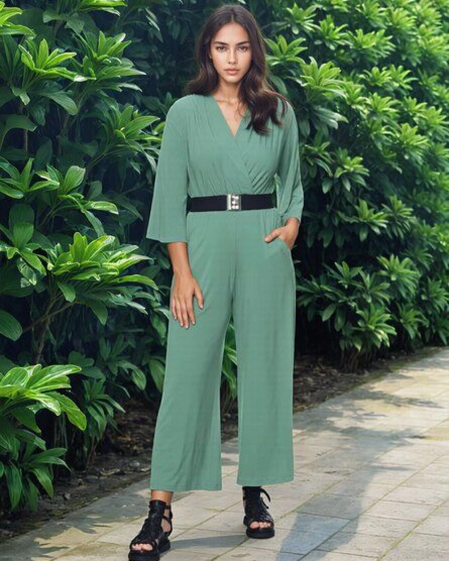 Ingoria MARIKA Jersey-Jumpsuit im Wickel-Look – Ansicht 2