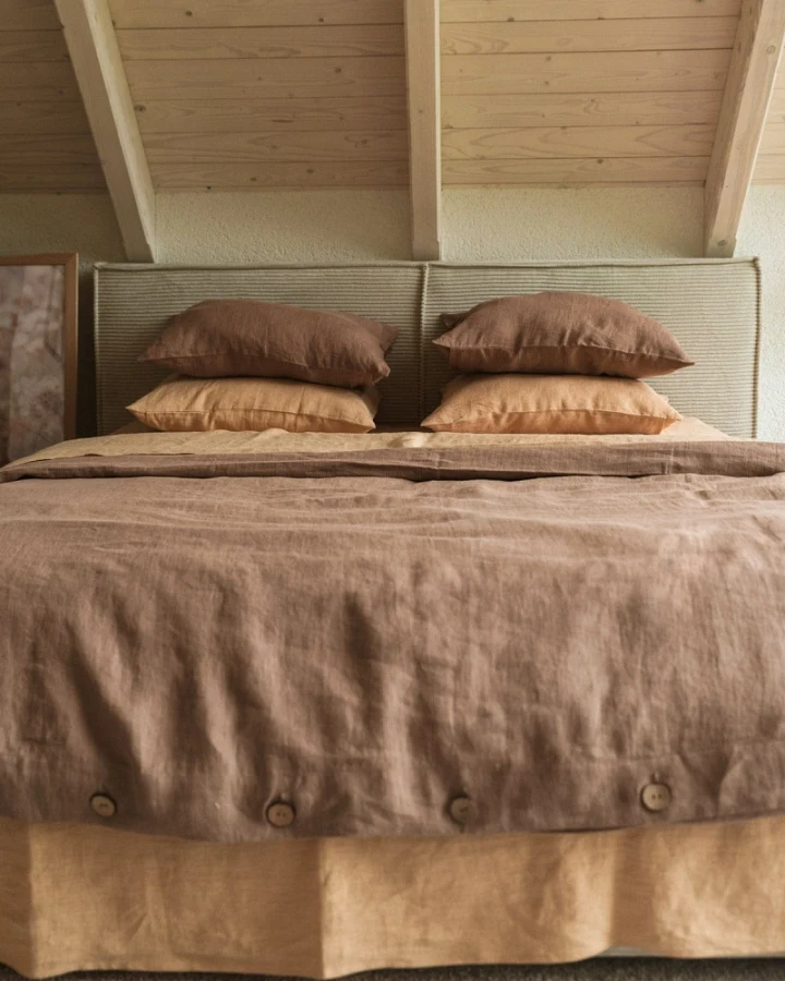 AmourLinen unisex vegan Bettbezug Rosig Braun