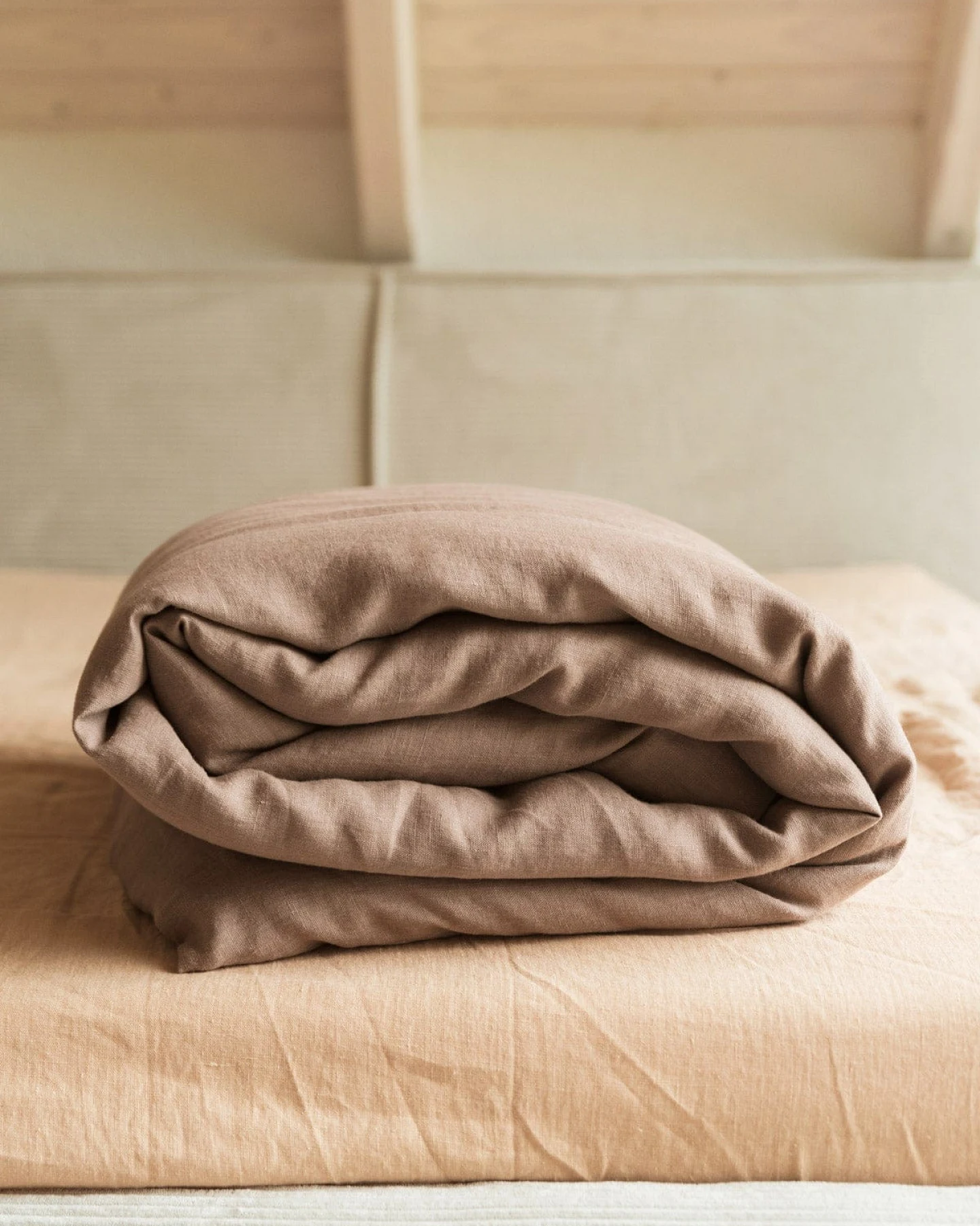 AmourLinen unisex vegan Bettbezug Rosig Braun – Ansicht 2
