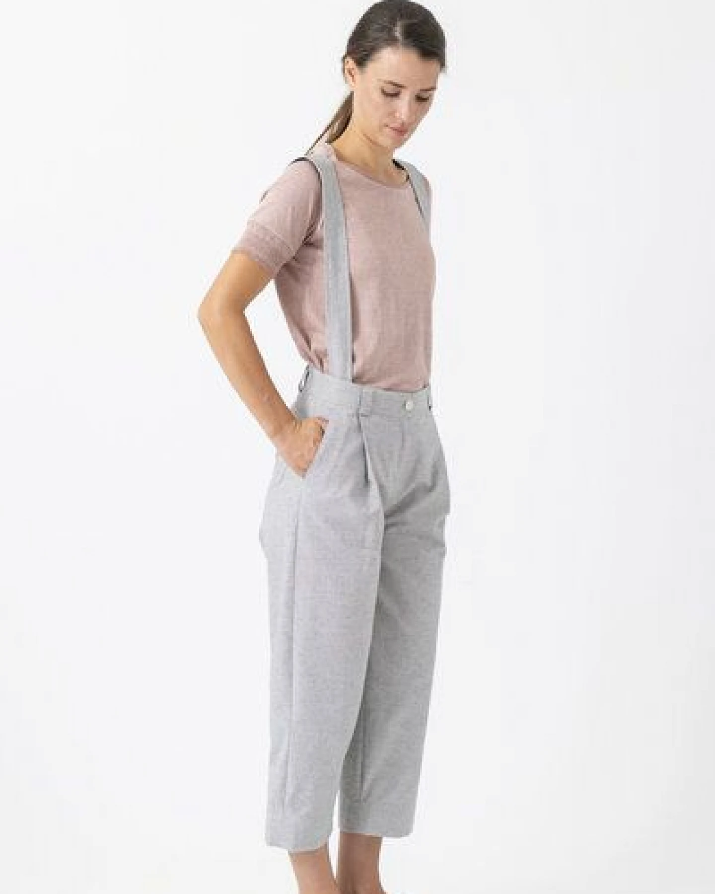 Grenzgang Culottes MERILYN mit Hosenträger aus formbeständiger Biobaumwolle – Ansicht 3
