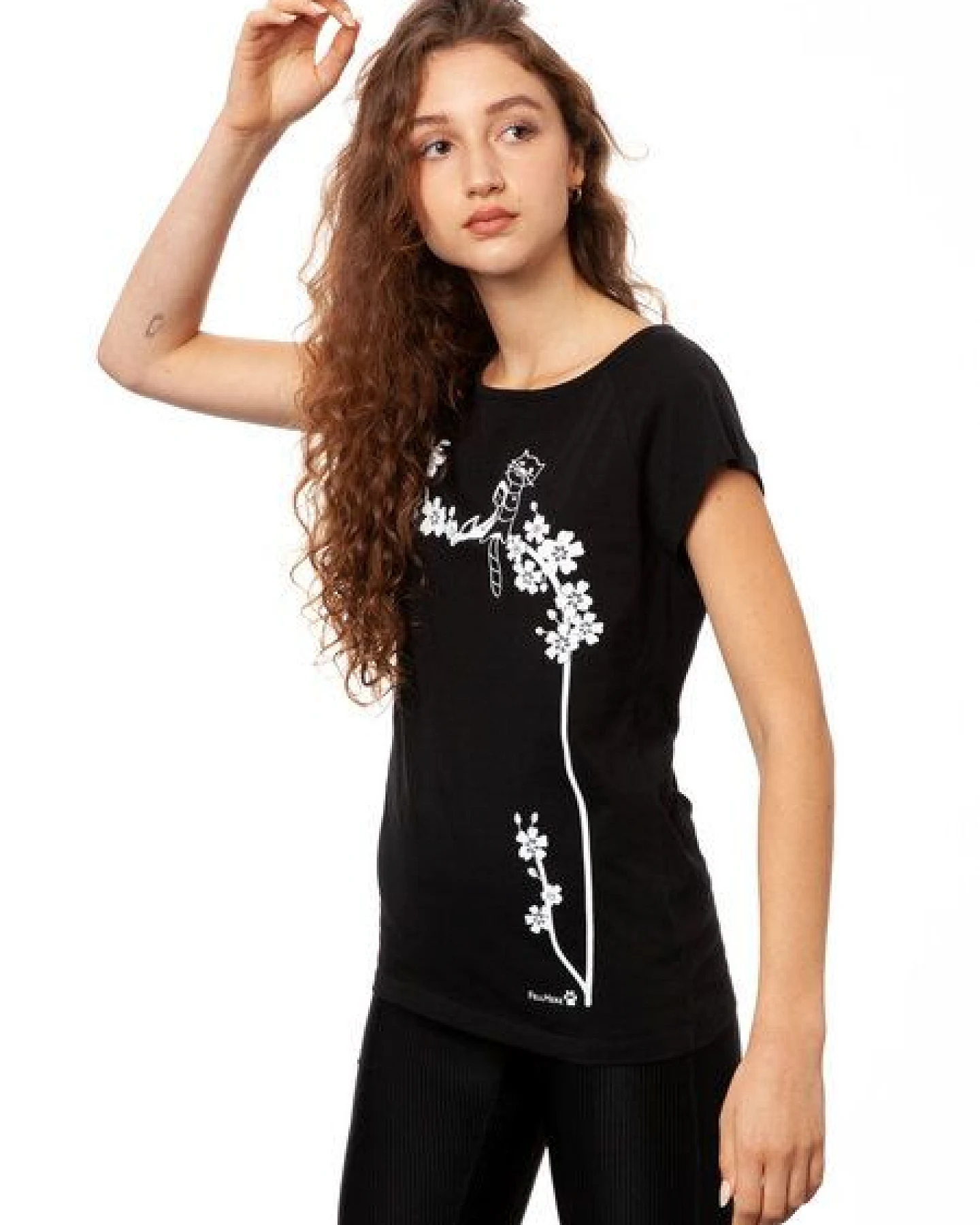 FellHerz Damen T-Shirt Catlove Bio & Fair & Handbedruckt – Ansicht 3