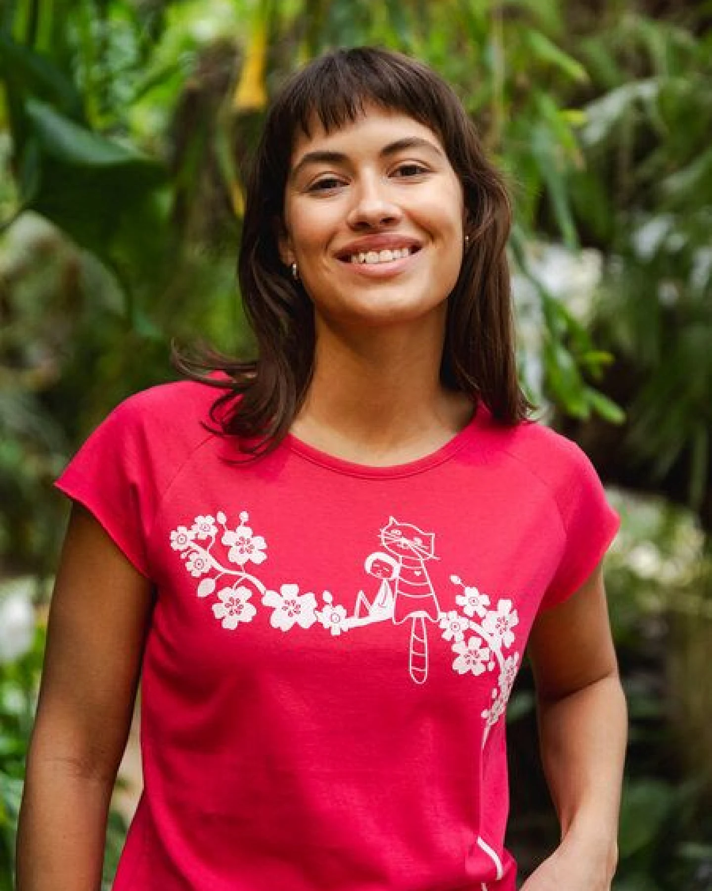 FellHerz Damen T-Shirt Catlove Bio & Fair & Handbedruckt – Ansicht 2