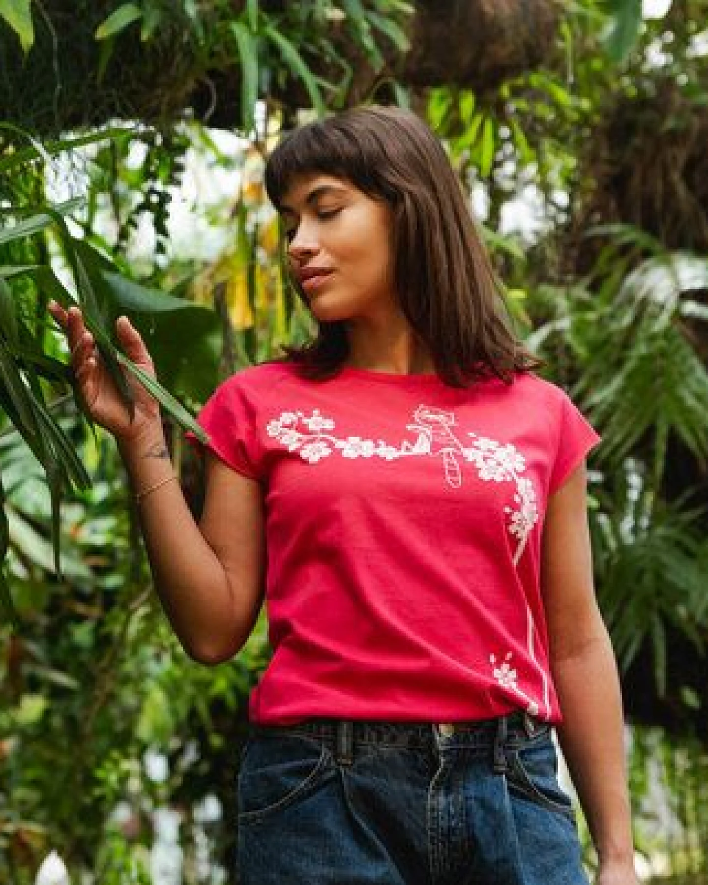 FellHerz Damen T-Shirt Catlove Bio & Fair & Handbedruckt – Ansicht 3