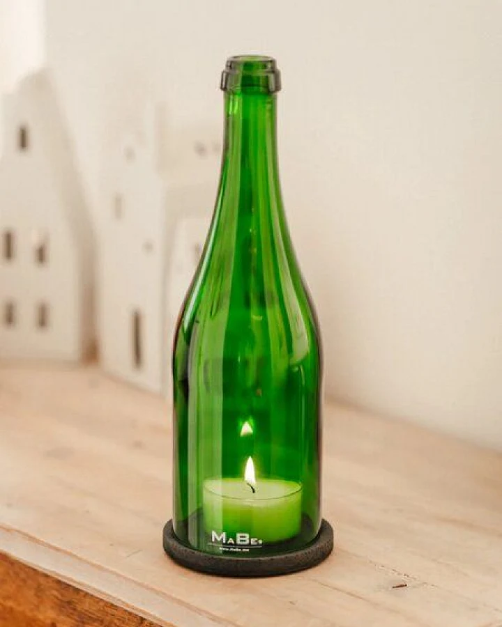 MaBe Windlicht handgefertigt aus der Sektflasche