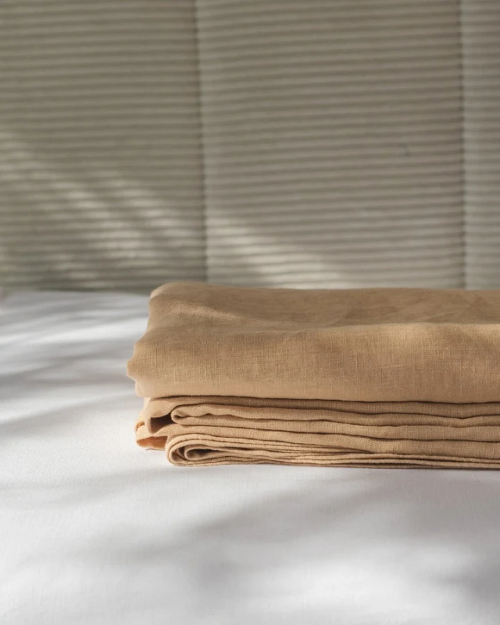 AmourLinen unisex vegan Bettlaken Senf