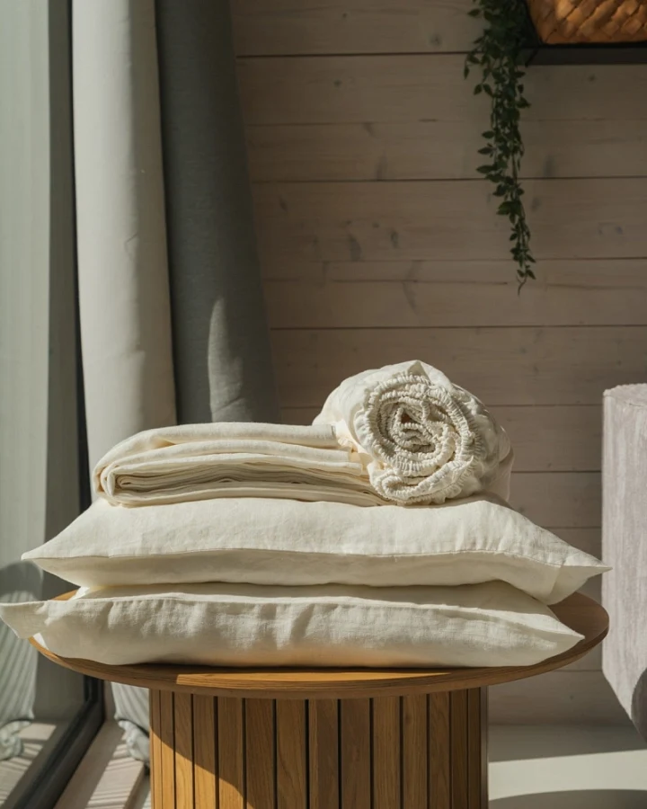 AmourLinen unisex vegan Set Bettlaken Weiß