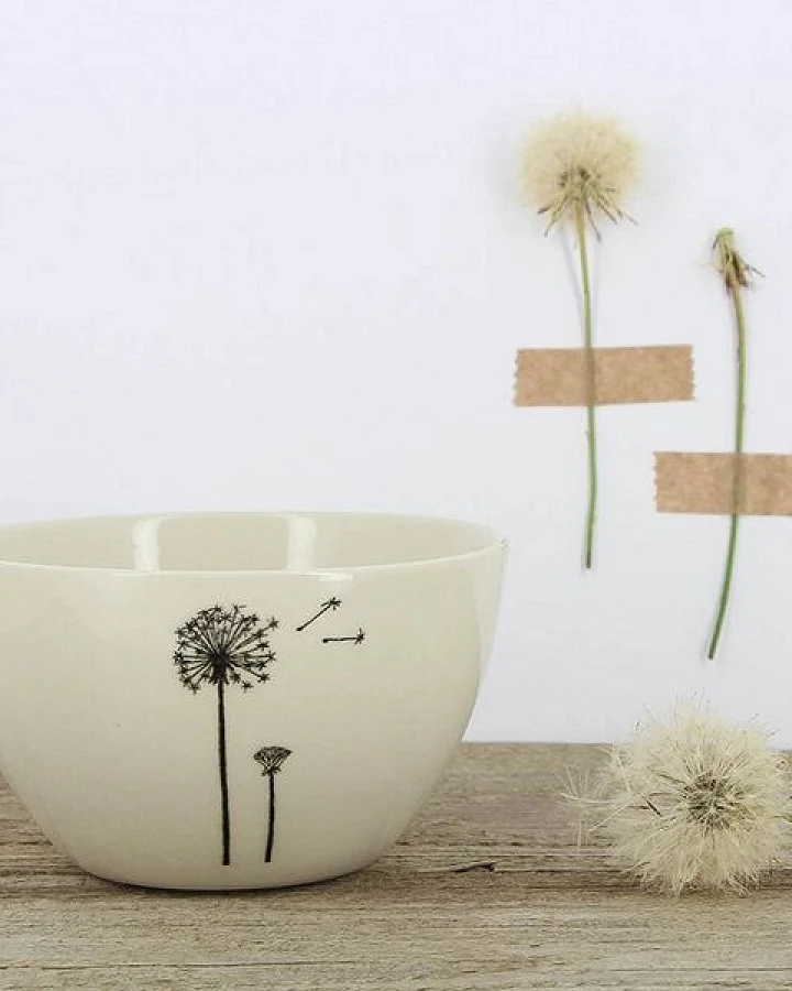 Mitienda Shop Schälchen aus Porzellan Pusteblume