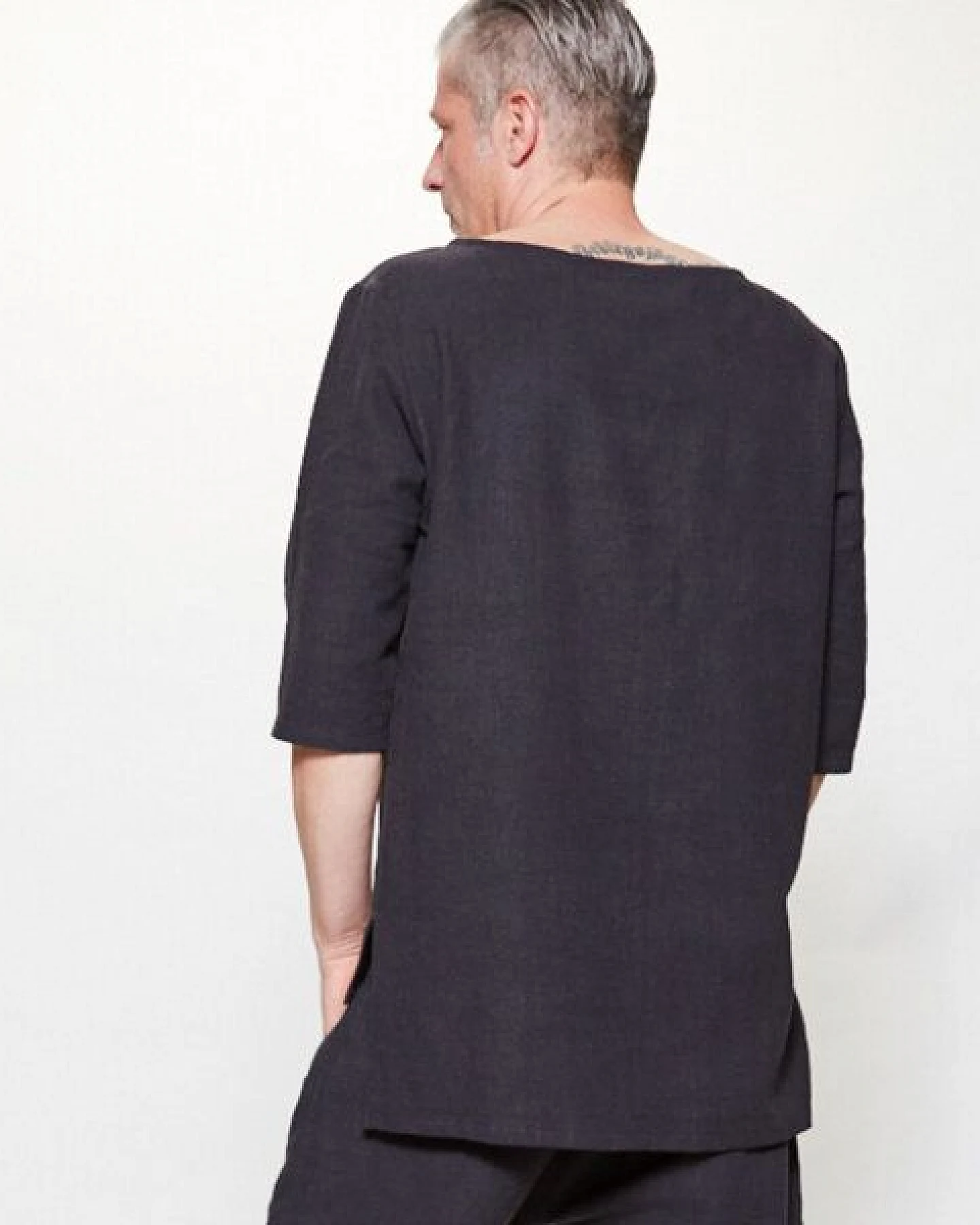 LUMEN organic Shirt LEINEN schwarz – Ansicht 3
