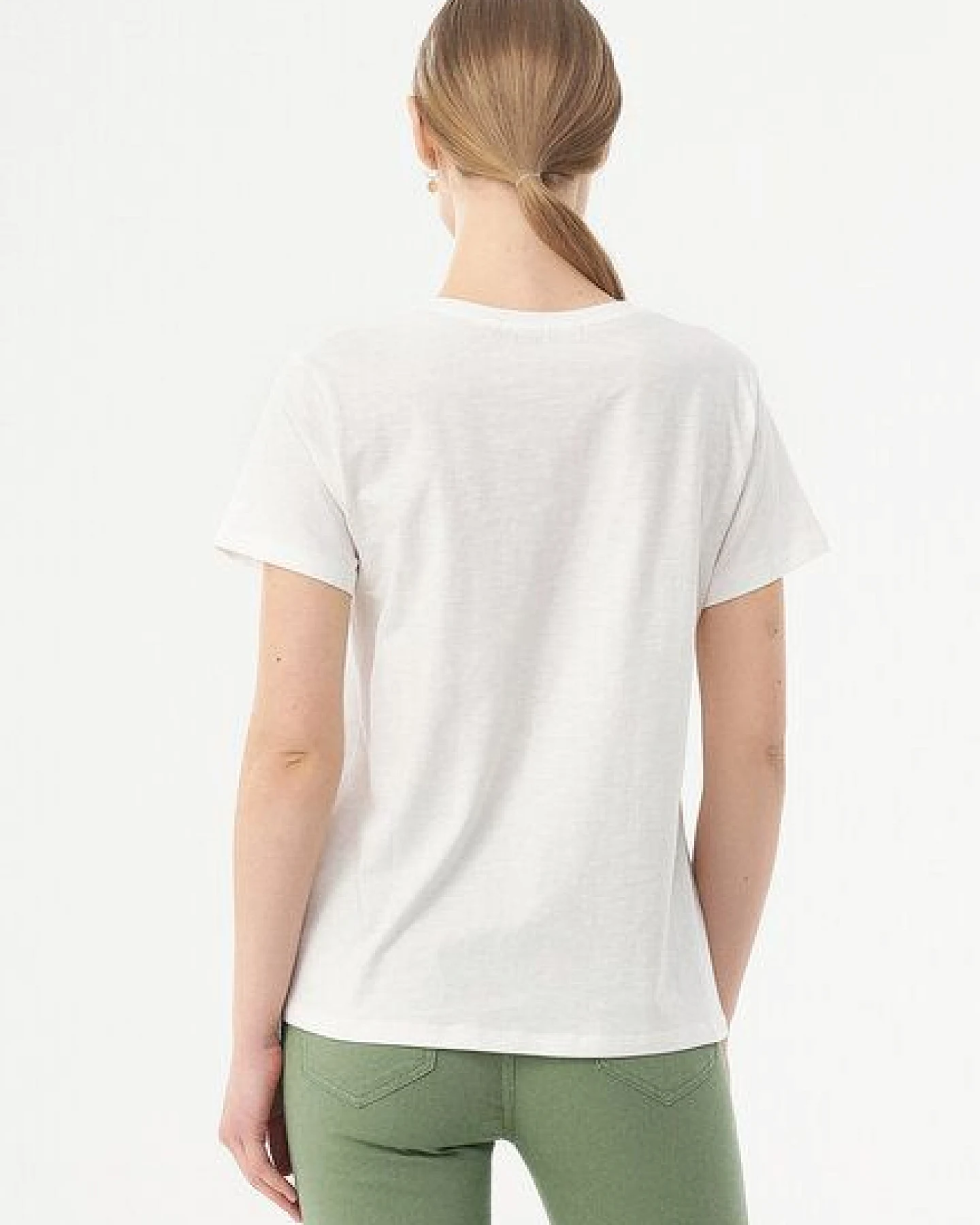 ORGANICATION T-Shirt aus Bio-Baumwolle mit Fahrrad-Stickerei – Ansicht 4