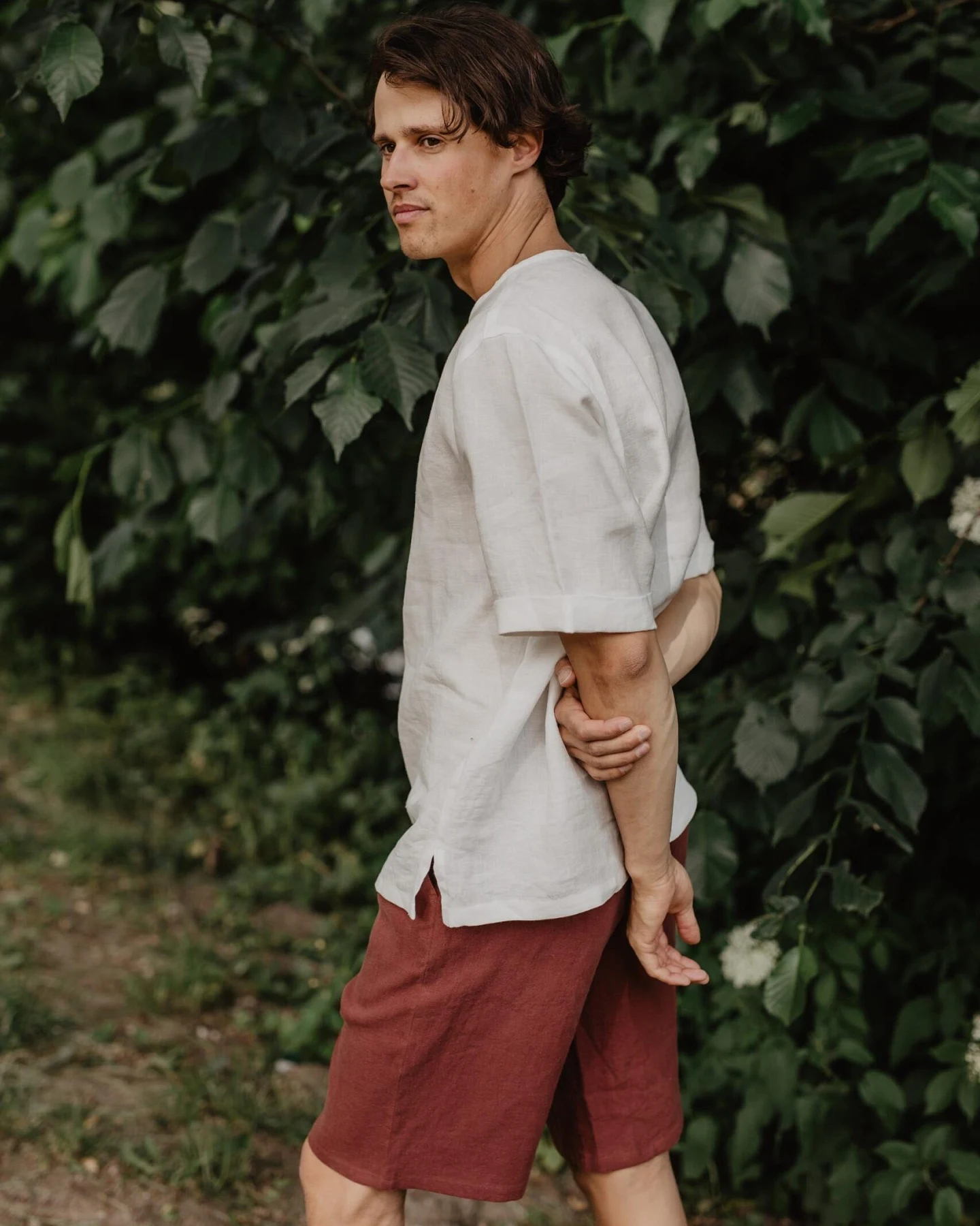 AmourLinen Herren vegan Top Atlas Weiß – Ansicht 2