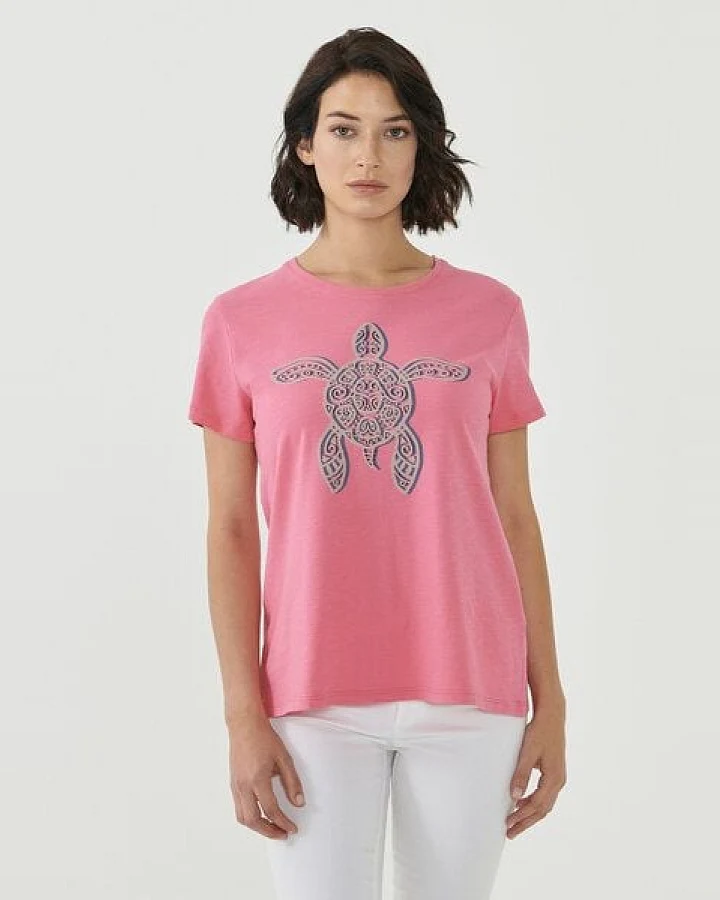 ORGANICATION T-Shirt aus Bio-Baumwolle mit Schildkröten-Print