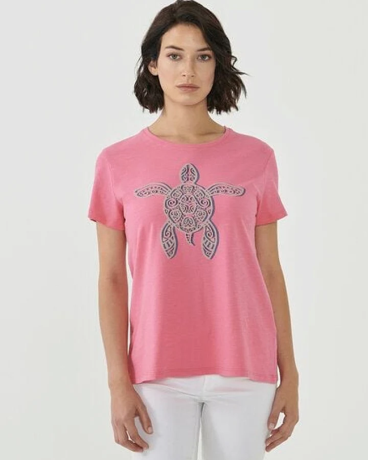 ORGANICATION T-Shirt aus Bio-Baumwolle mit Schildkröten-Print