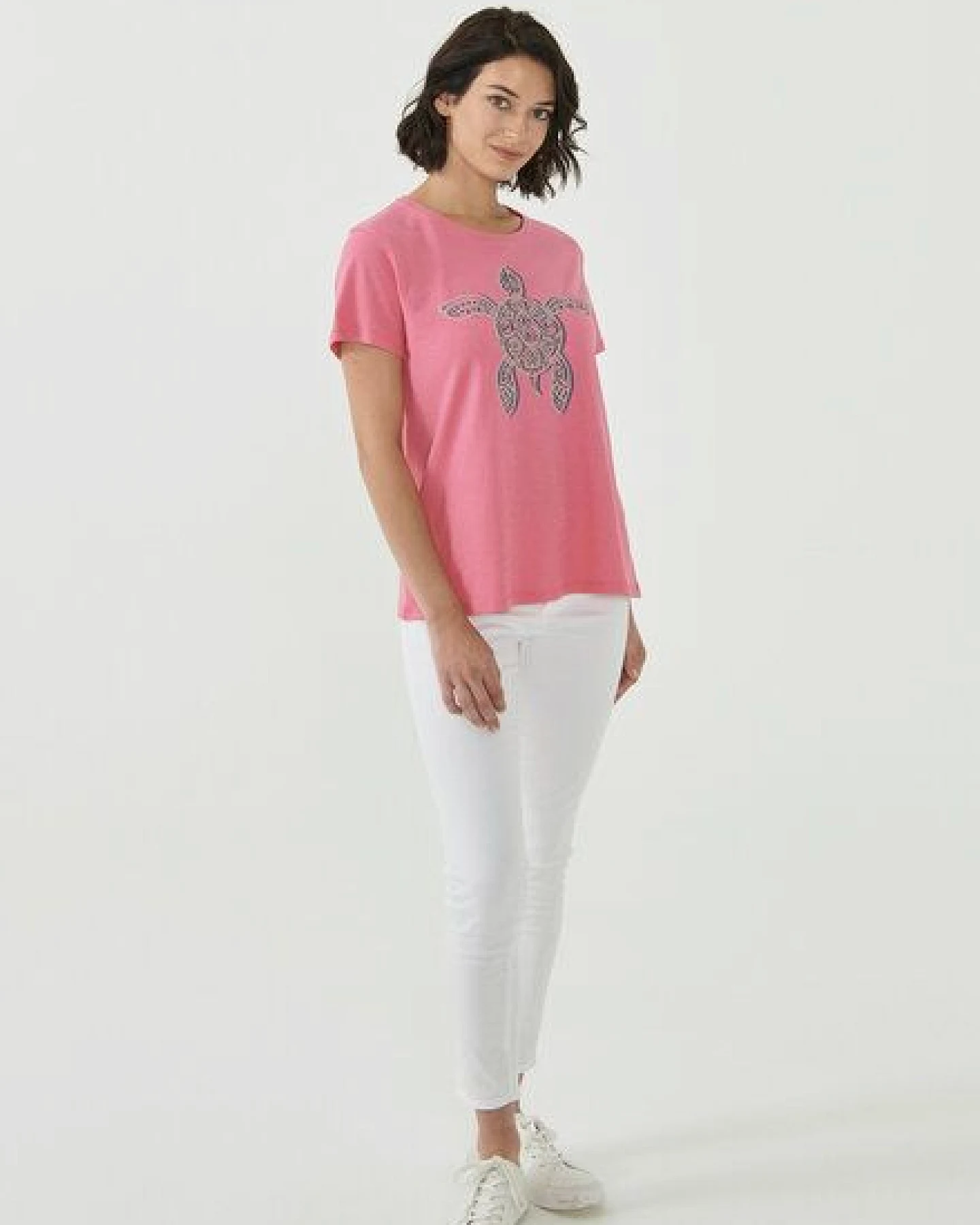 ORGANICATION T-Shirt aus Bio-Baumwolle mit Schildkröten-Print – Ansicht 2