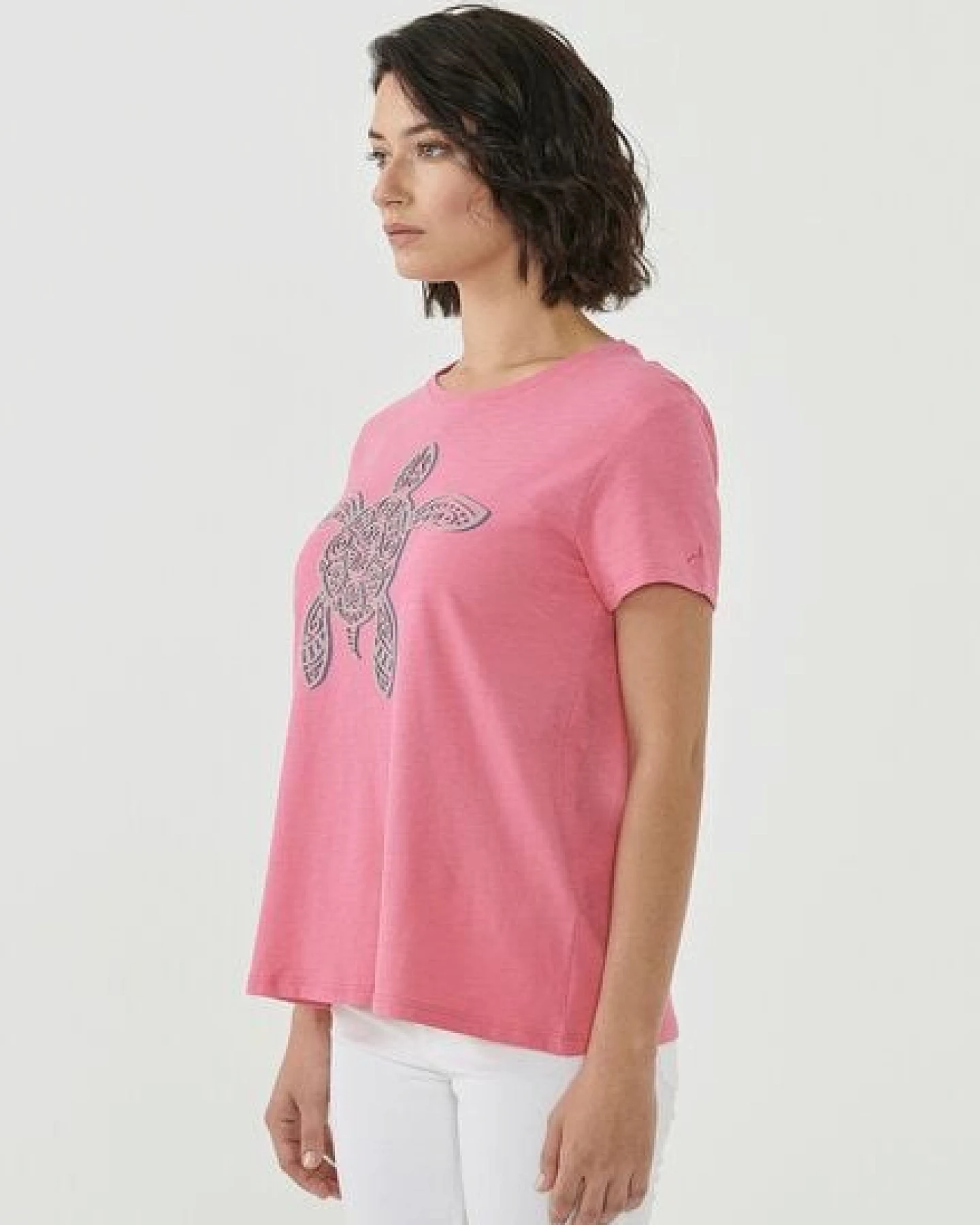 ORGANICATION T-Shirt aus Bio-Baumwolle mit Schildkröten-Print – Ansicht 3