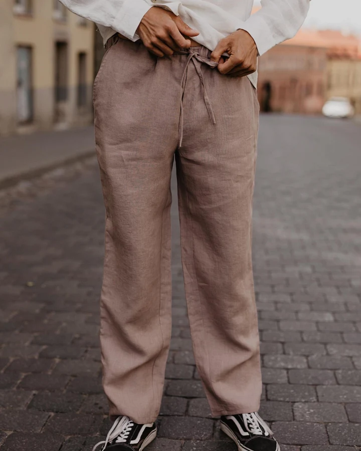AmourLinen Herren vegan Hose Adonis Rosy Brown
