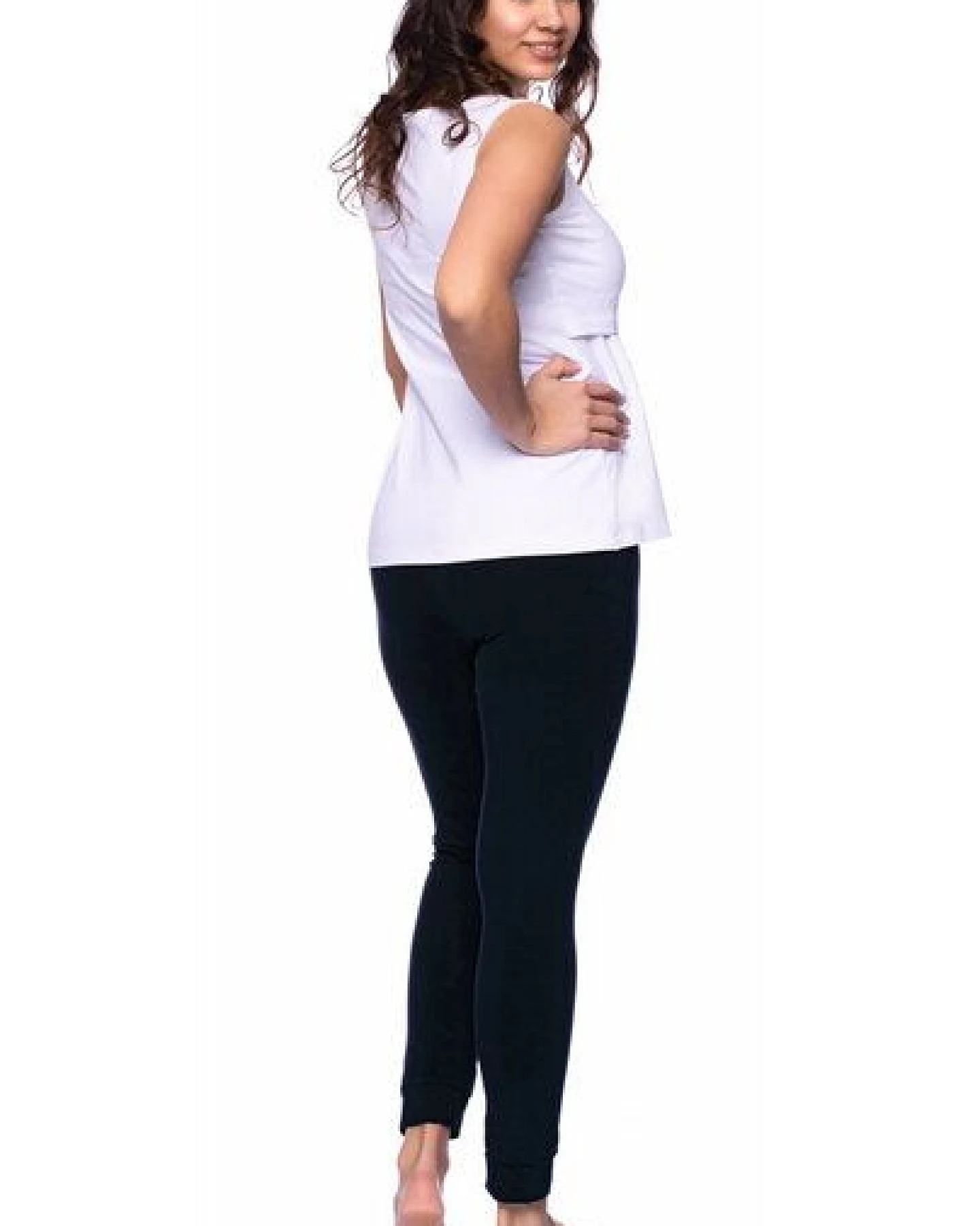 Milchshake ELINA 2tlg. Lounge Umstands- und Still-Pyjama Set ärmellos aus Bio Baumwolle – Ansicht 4