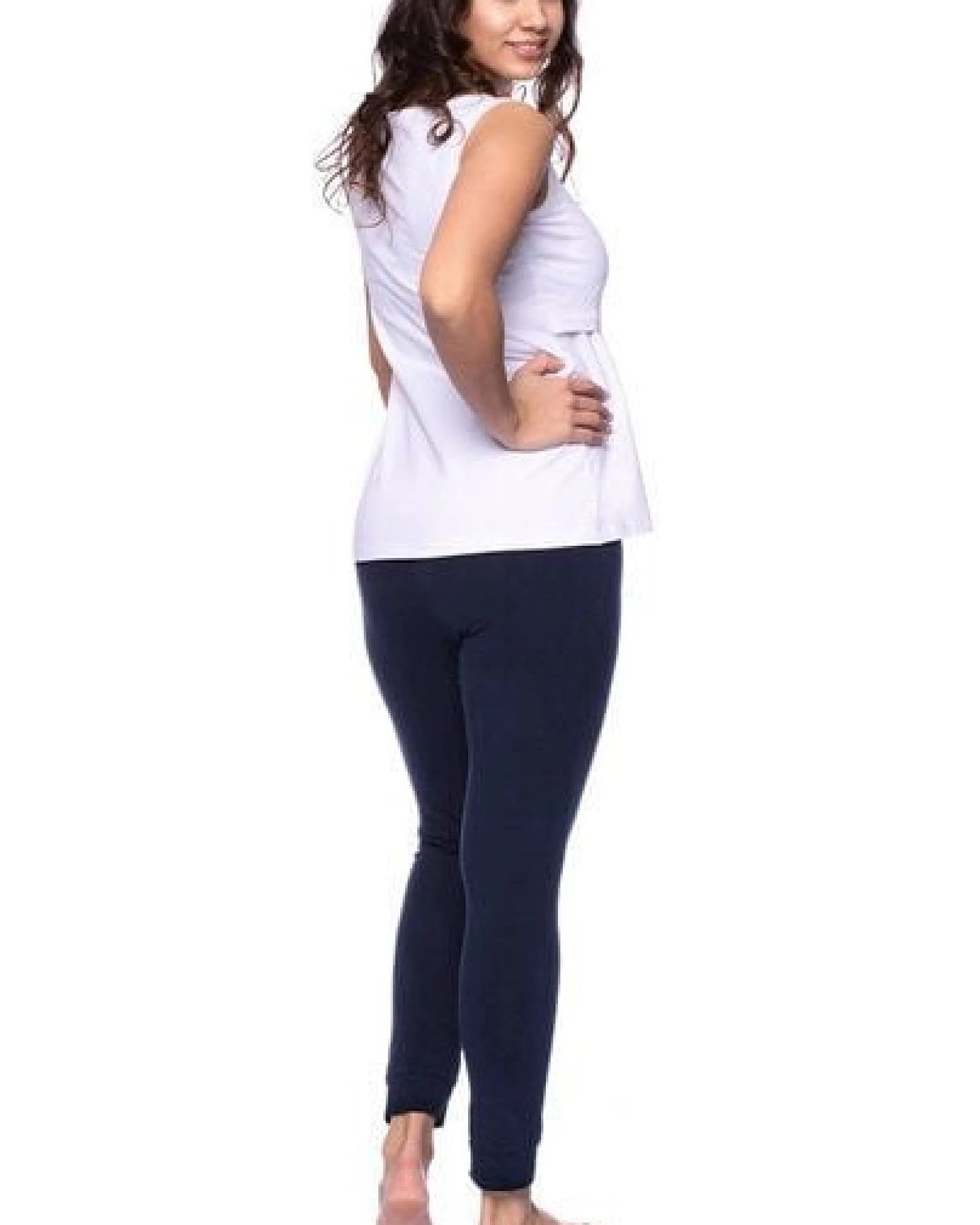 Milchshake ELINA 2tlg. Lounge Umstands- und Still-Pyjama Set ärmellos aus Bio Baumwolle – Ansicht 4
