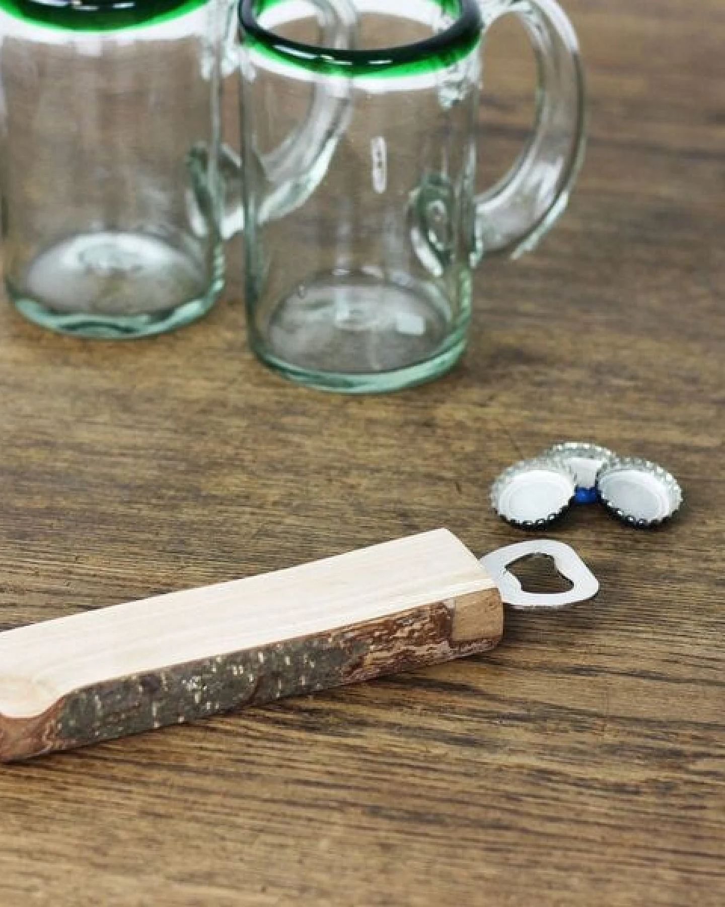Mitienda Shop Flaschenöffner aus Holz mit Rinde rustikal 20cm – Ansicht 2