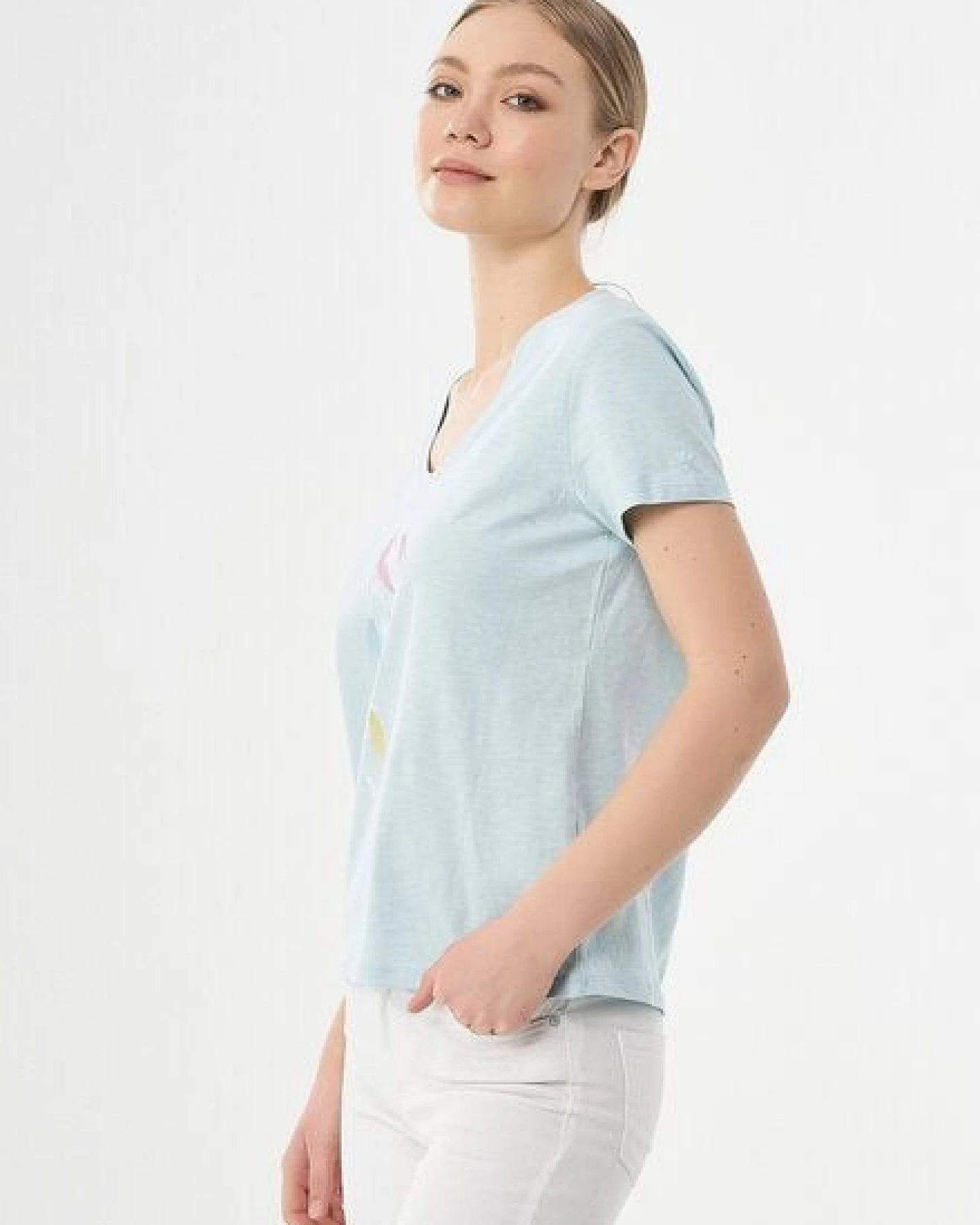 ORGANICATION T-Shirt aus Bio-Baumwolle mit Fisch-Print – Ansicht 4