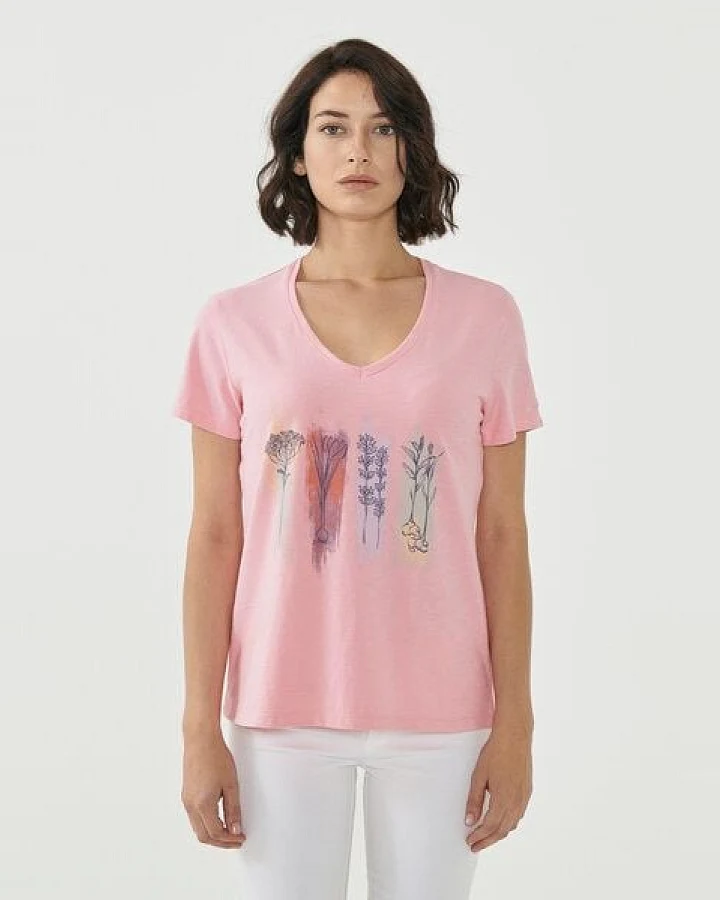 ORGANICATION T-Shirt aus Bio-Baumwolle mit Blumen-Print