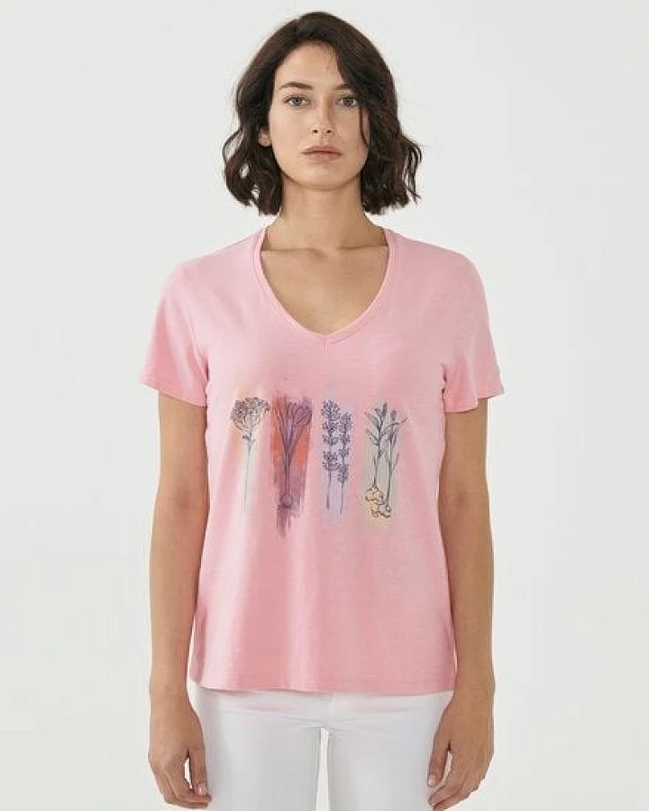 ORGANICATION T-Shirt aus Bio-Baumwolle mit Blumen-Print